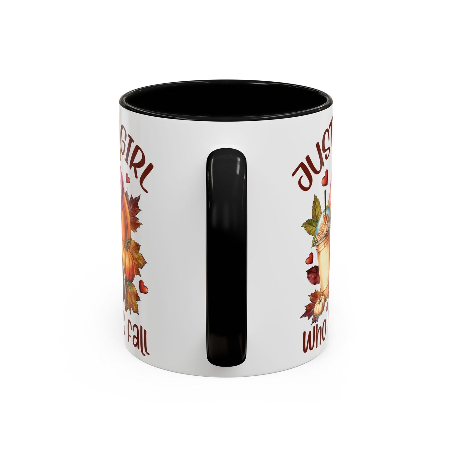 Just a Girl Who Loves Fall Mug | 11oz and 15oz Ceramic Coffee Cup | Autumn, Pumpkin, and Football Design