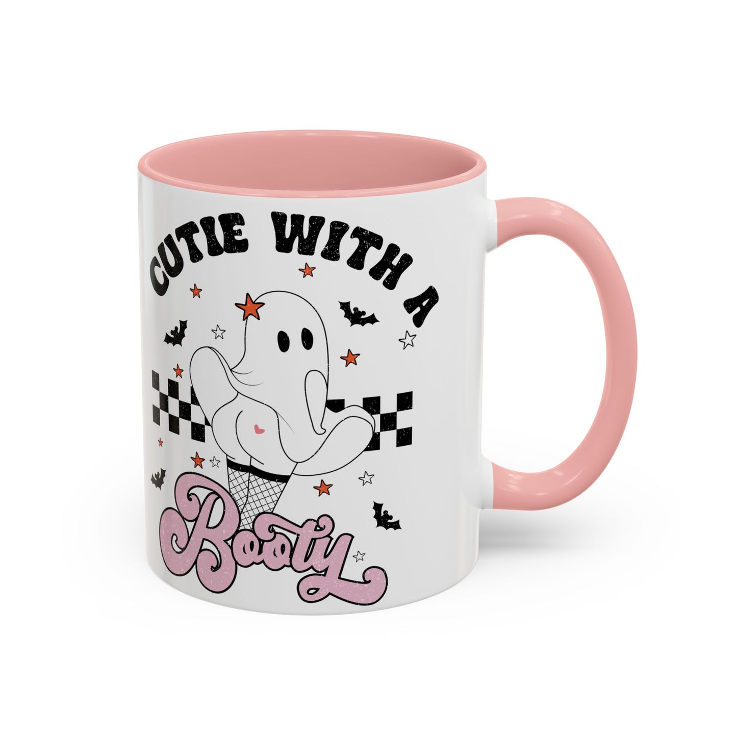 Cutie with a Booty Halloween Ghost Mug | 11oz and 15oz Ceramic Coffee Cup | Funny Halloween Design