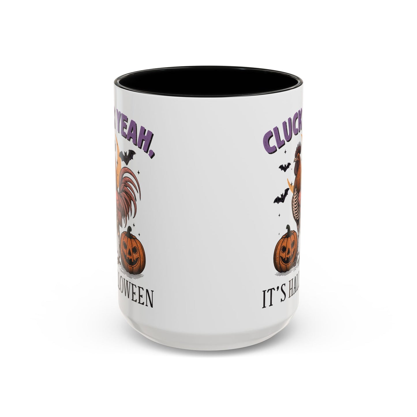 Cluck Yeah, It's Halloween Mug | Funny Rooster Halloween Coffee Cup | Spooky Chicken Design