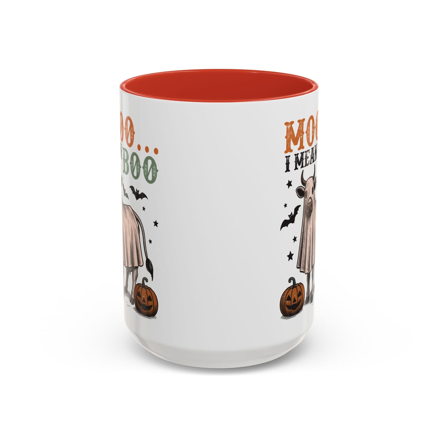 Mooo I Mean Boo Cow Mug | Funny Halloween Coffee Cup | Farmhouse Fall Mug | 11oz and 15oz Ceramic Mug