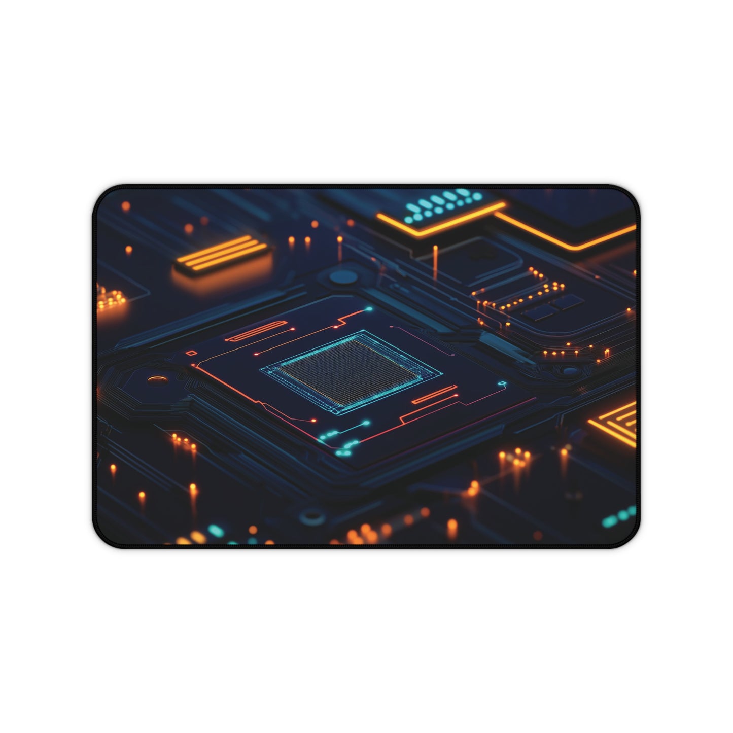 Tech Circuit Desk Mat | Neoprene | Anti-Slip | Futuristic Circuit Board Design | Office Gaming Decor | 3 Sizes