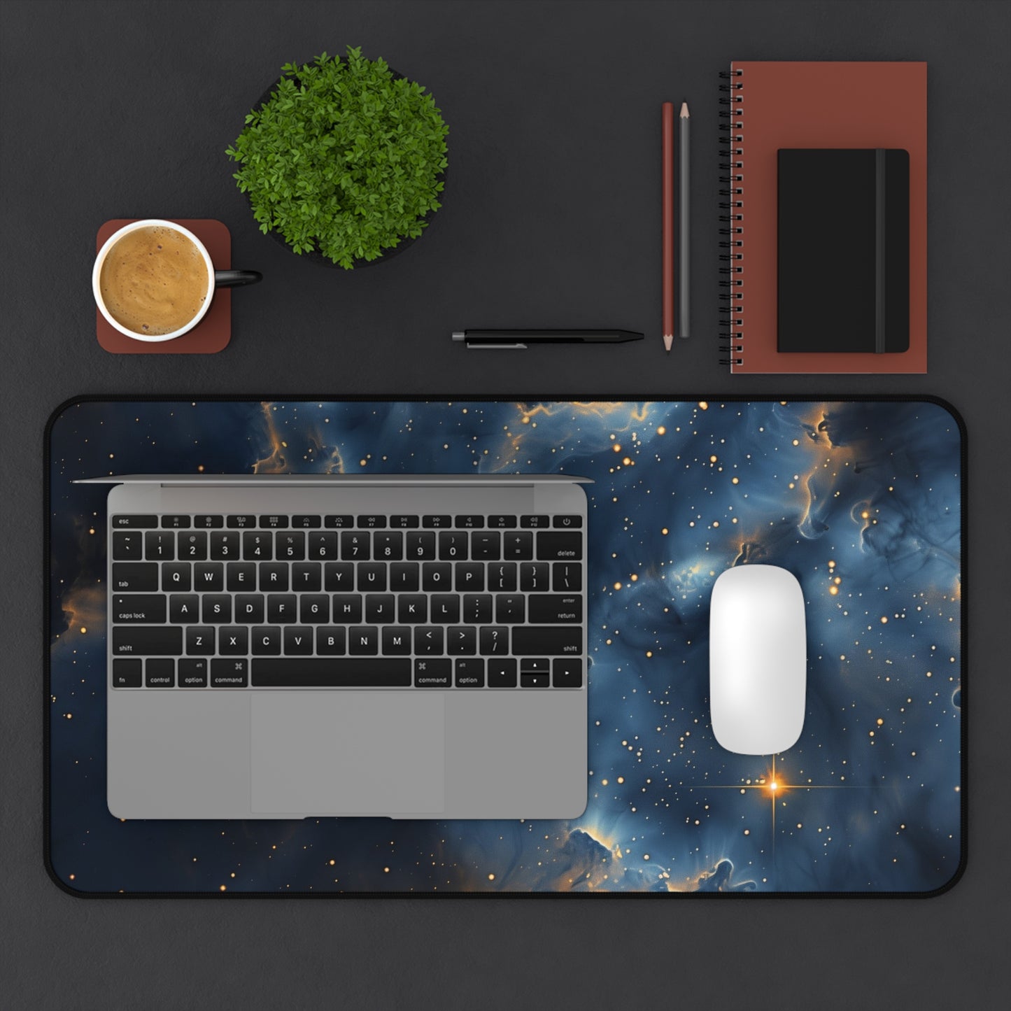 Cosmic Nebula Computer Desk Mat | Deep Space Mouse Pad | Anti-Slip Neoprene Desk Mat for Home Office | 3 Sizes Available