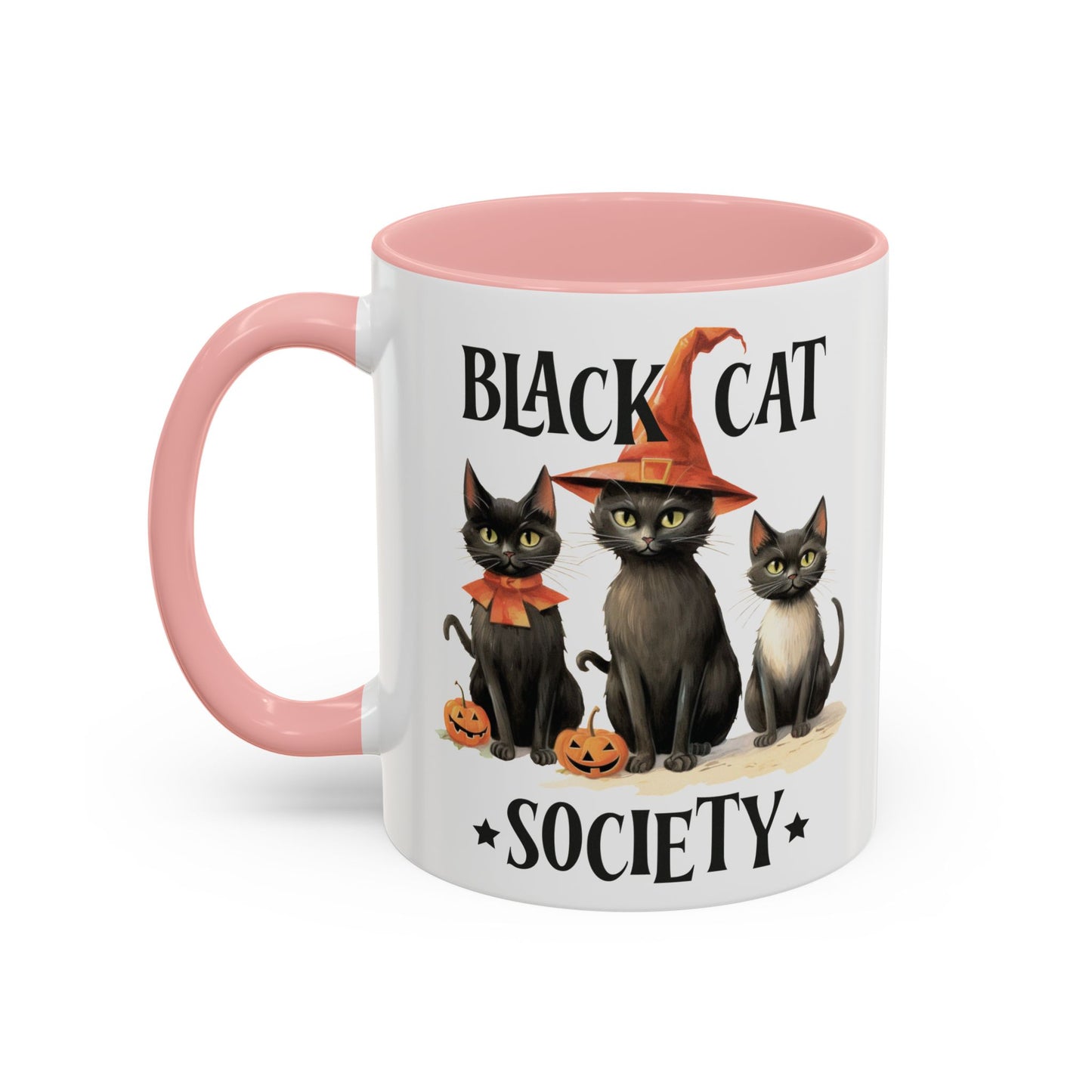 Black Cat Society Halloween Mug | Cute Black Cat Coffee Mug | Halloween Fall Drinkware | Witchy Cat Design