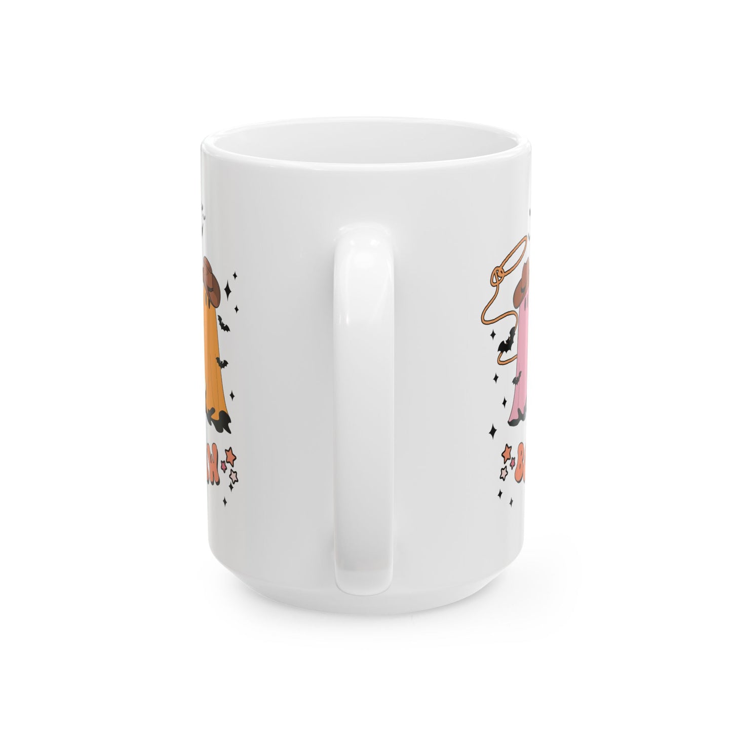 Boo Haw Ghost Mug | Cowboy Halloween Coffee Cup | Western Spooky Mug