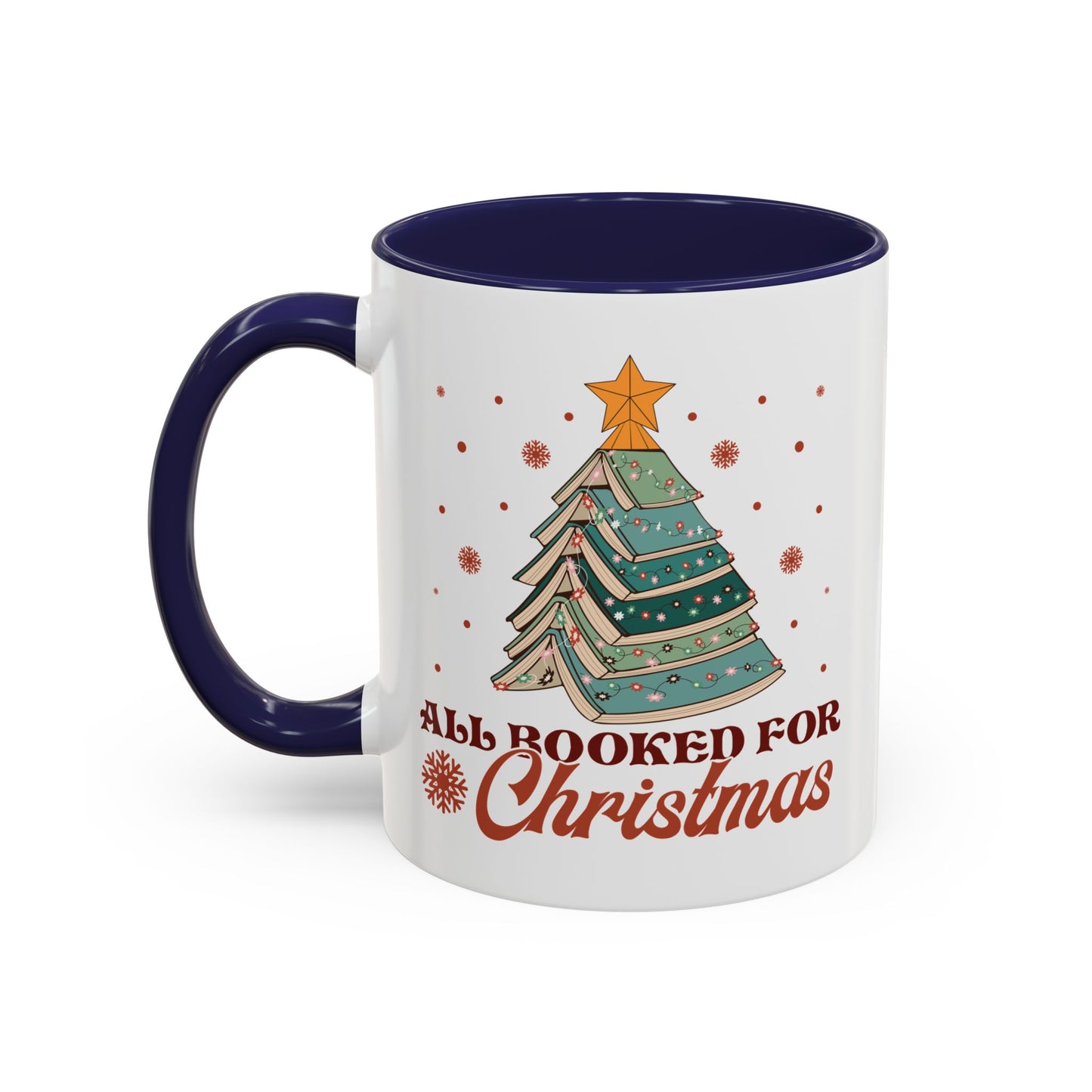 All Booked for Christmas Mug - Festive Book Lovers Christmas Tree Design - Perfect for Readers