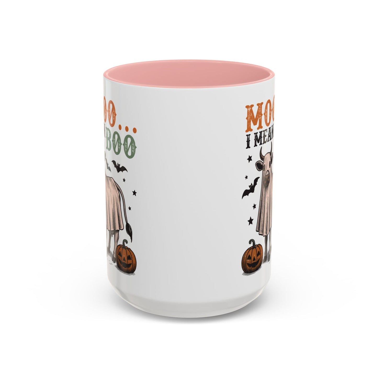 Mooo I Mean Boo Cow Mug | Funny Halloween Coffee Cup | Farmhouse Fall Mug | 11oz and 15oz Ceramic Mug