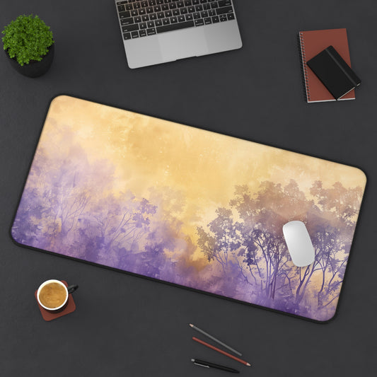 Sunset Forest Desk Mat | Neoprene Mouse Pad | Nature-Inspired Office Desk Mat | Anti-Slip | 3 Sizes Available