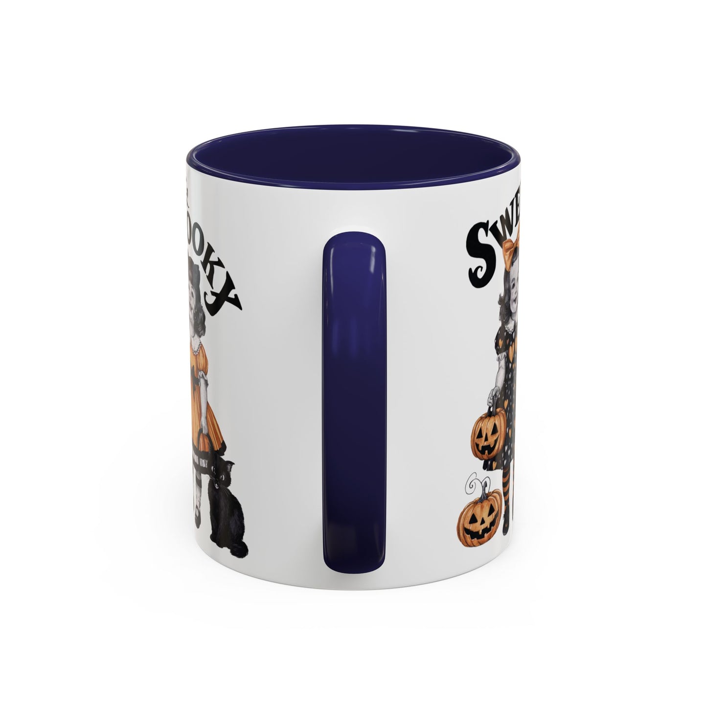 Sweet & Spooky Halloween Mug | Vintage Doll and Pumpkin Design | Cute Halloween Coffee Mug | Fall Drinkware | Trick or Treat Gift