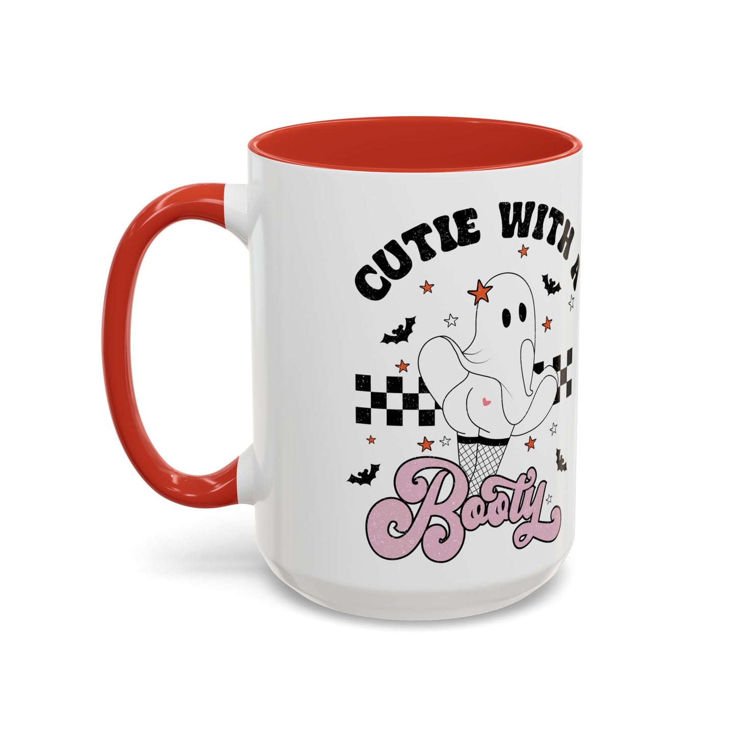 Cutie with a Booty Halloween Ghost Mug | 11oz and 15oz Ceramic Coffee Cup | Funny Halloween Design