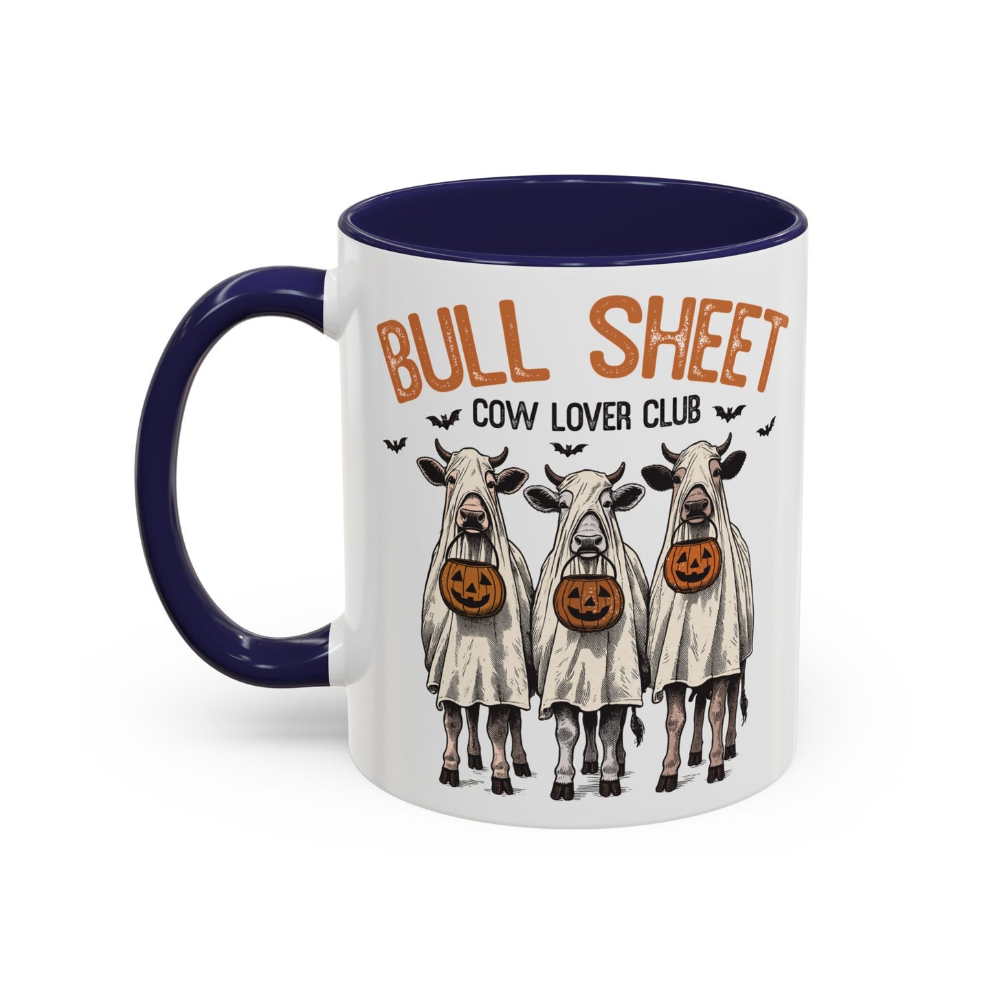 Bull Sheet Cow Lover Club Mug | Halloween Cow Design | Funny Ghost Cows Coffee Cup