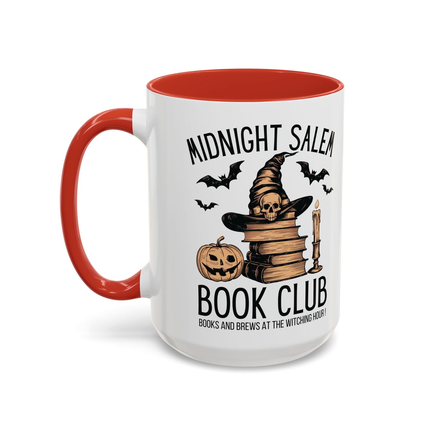 Midnight Salem Book Club Mug | Witchy Skull and Book Design | Halloween Coffee Mug | Spooky Fall Drinkware