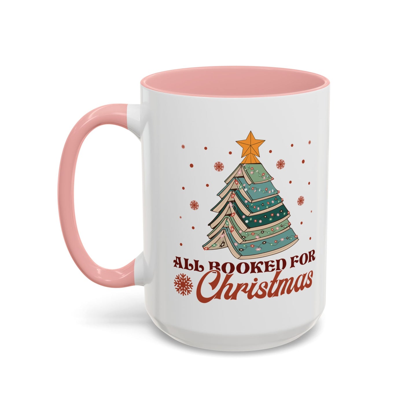 All Booked for Christmas Mug - Festive Book Lovers Christmas Tree Design - Perfect for Readers