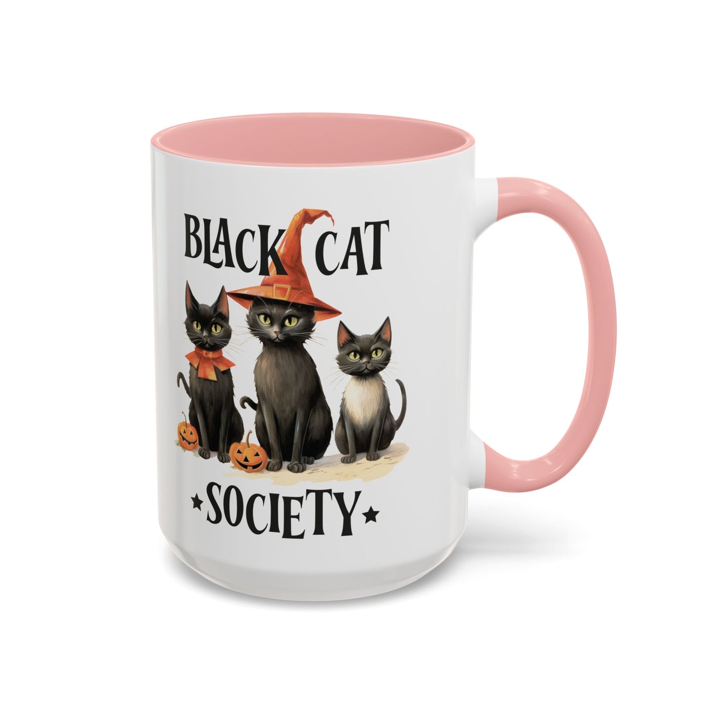 Black Cat Society Halloween Mug | Cute Black Cat Coffee Mug | Halloween Fall Drinkware | Witchy Cat Design