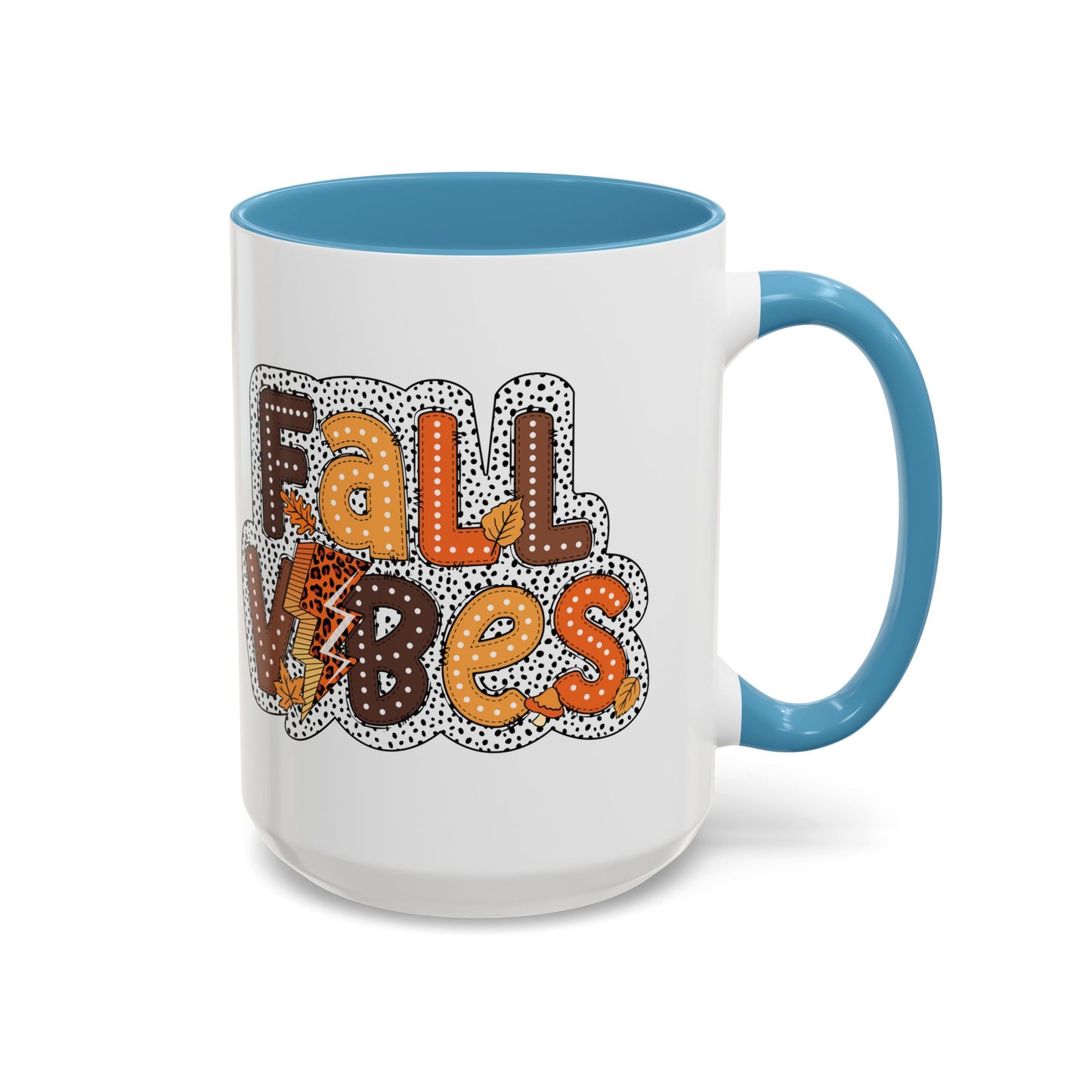 Fall Vibes Autumn Mug | 11oz and 15oz Ceramic Coffee Cup | Cozy and Colorful Fall Design