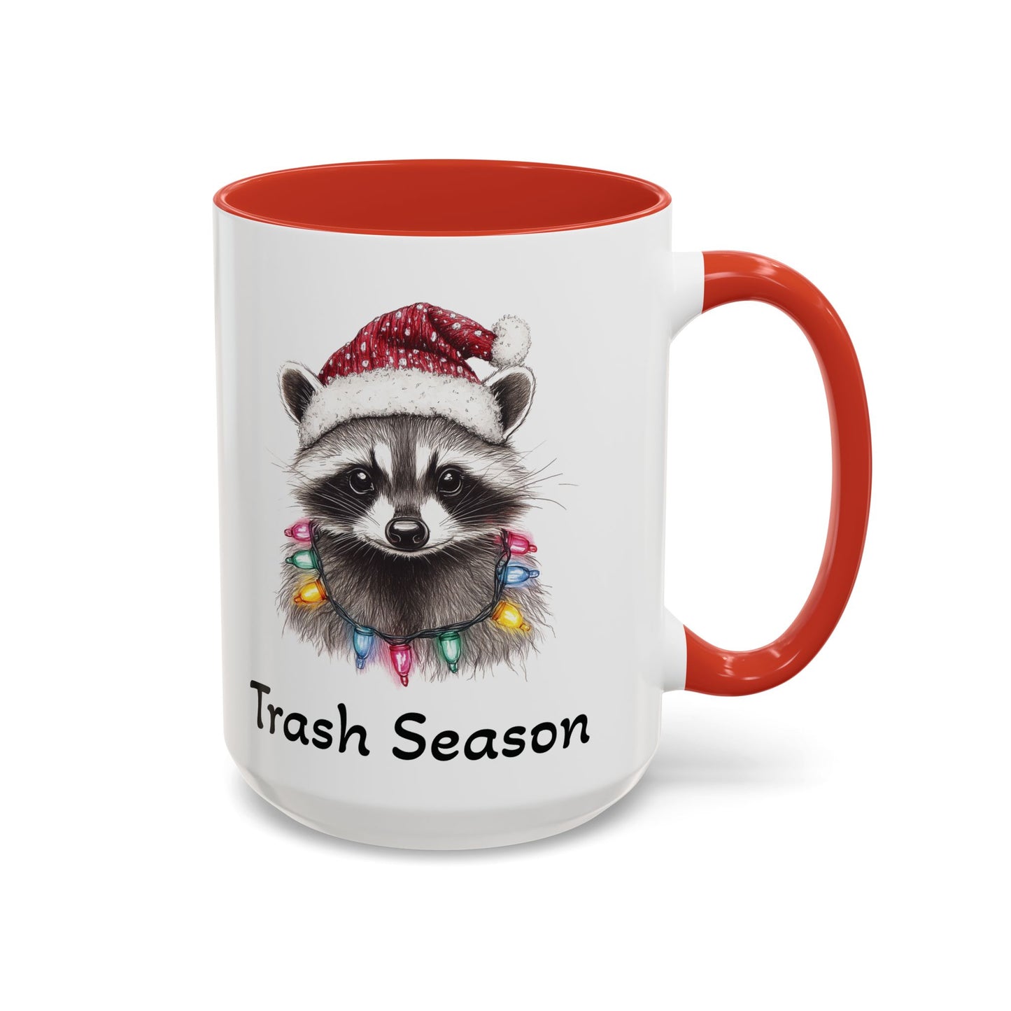 Trash Season Cute Racoon Ceramic Mug - Funny Christmas Raccoon Design - Perfect for Holiday Humor