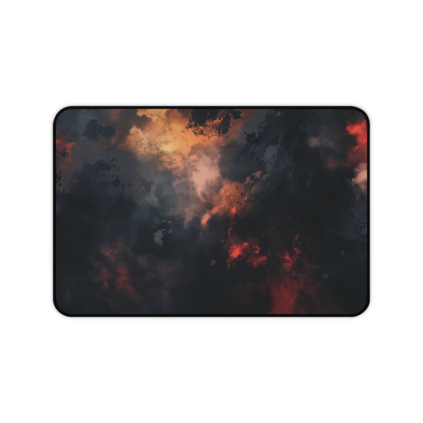 Abstract Firestorm Desk Mat | Dark Red and Black Neoprene | Anti-Slip | 3 Sizes | Office Decor