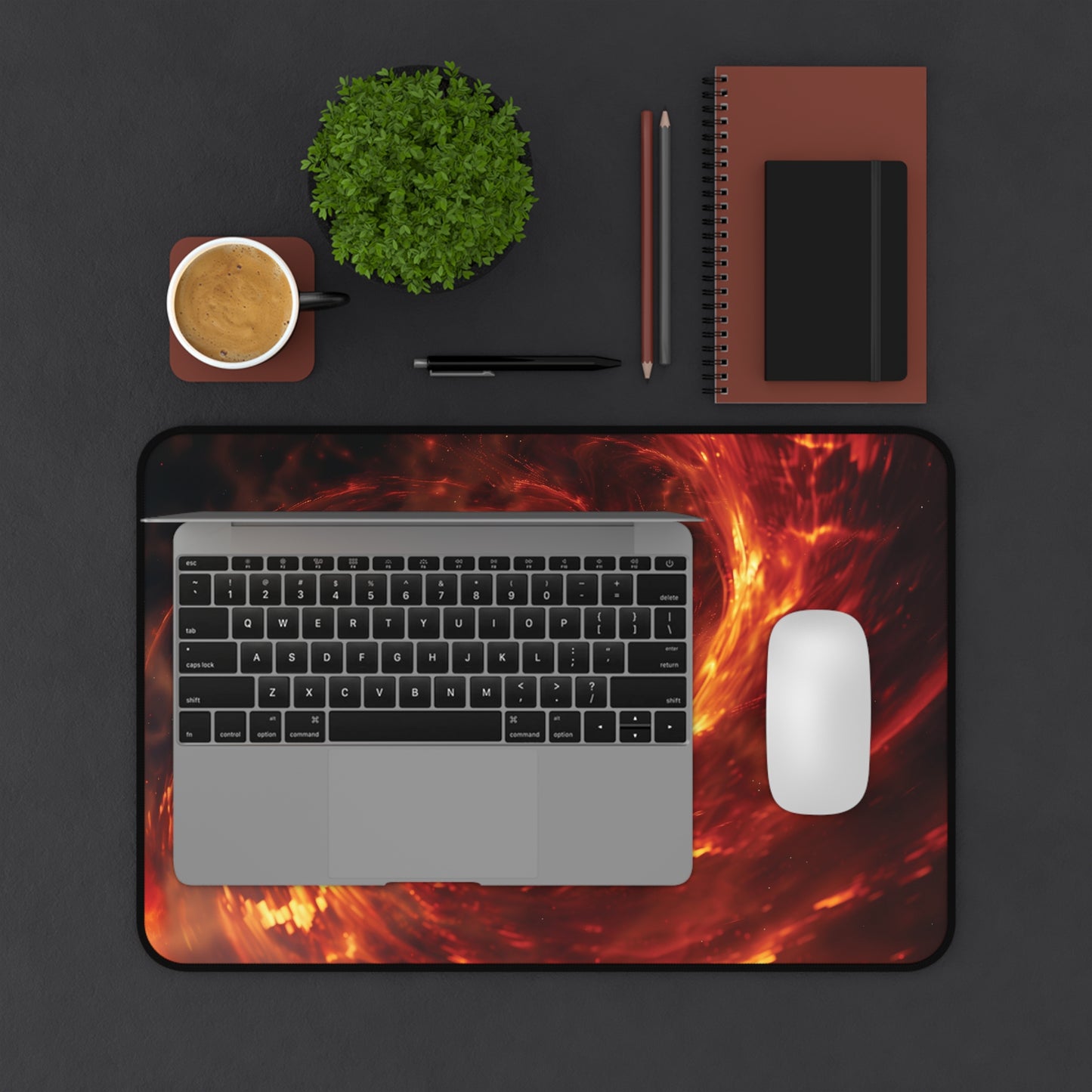 Fiery Vortex Desk Mat | Neoprene | Anti-Slip | 3 Sizes