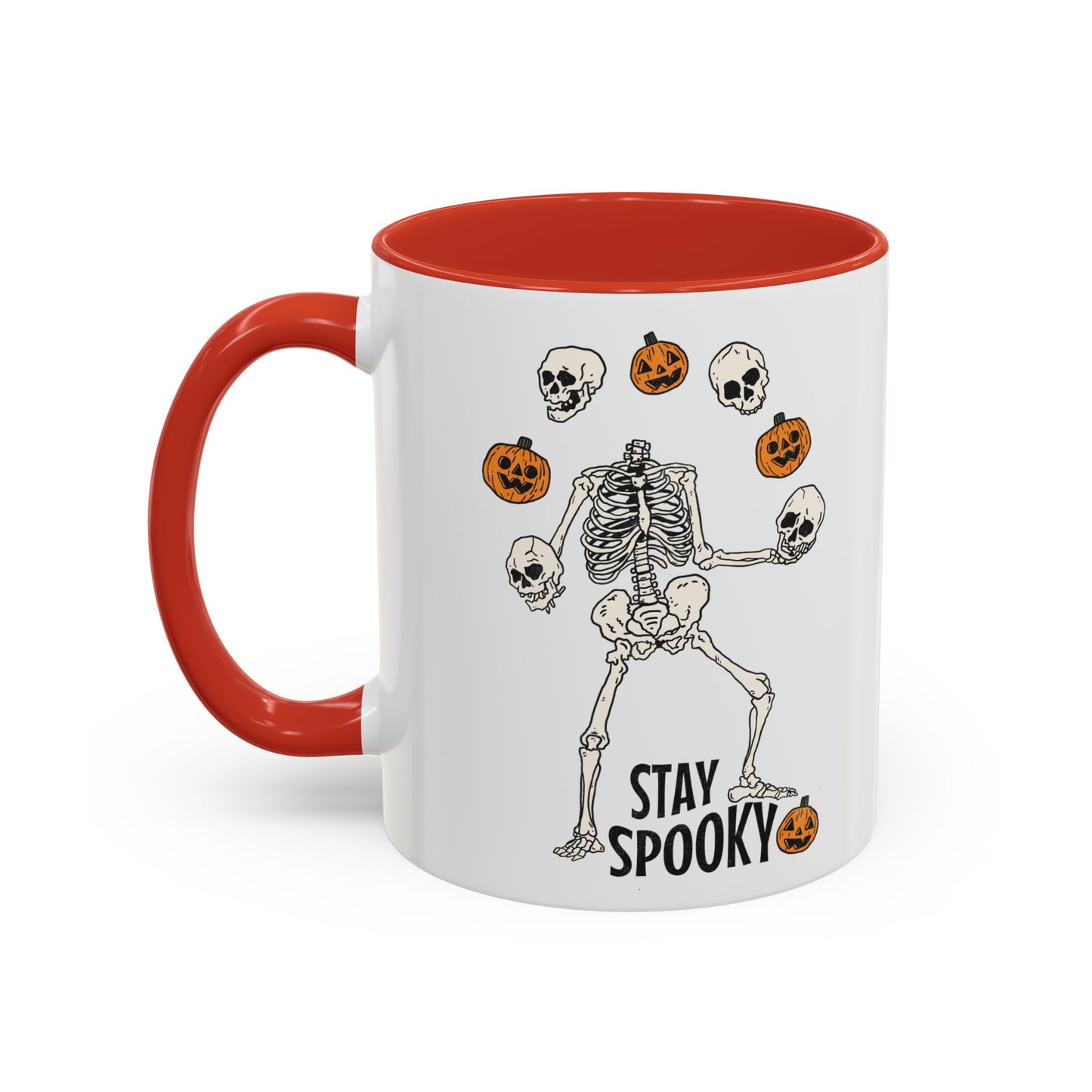 Stay Spooky Halloween Mug | Juggling Skeleton Design | Funny Halloween Coffee Mug | Fall Drinkware