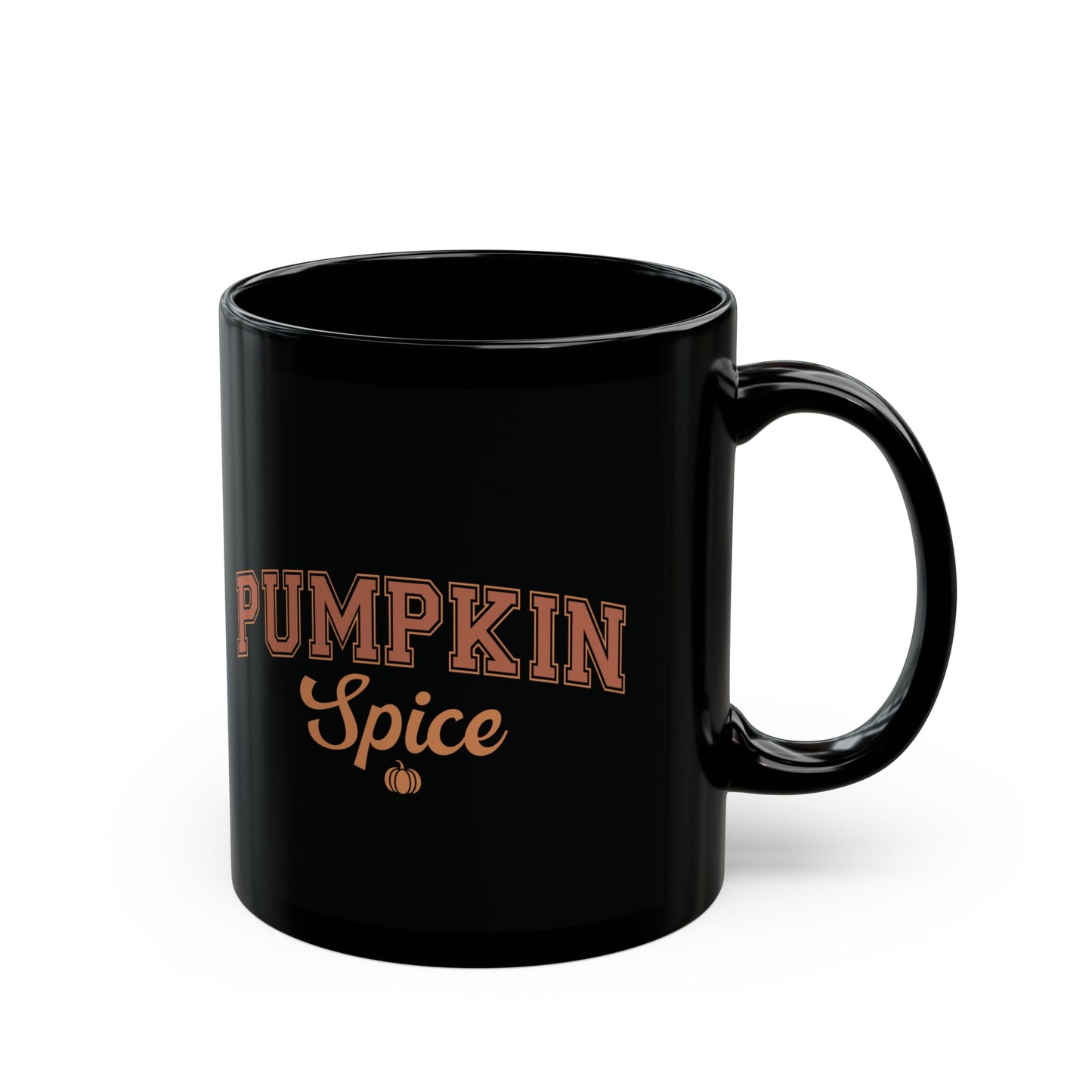 Pumpkin Spice Black Ceramic Mug - 11oz/15oz Fall Coffee Cup | Sleek Autumn Gift | Stylish Pumpkin Spice Mug