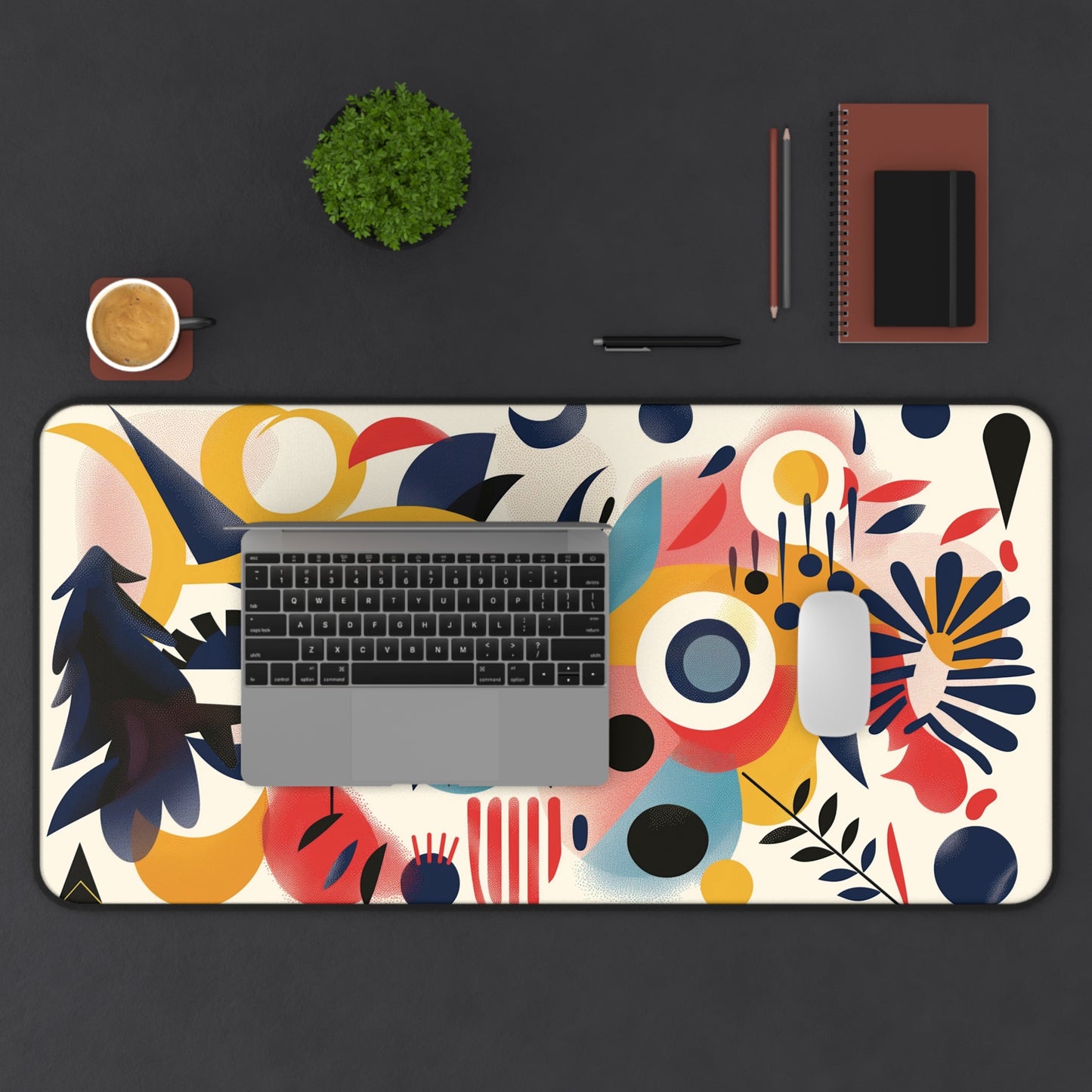 Abstract Modern Art Desk Mat | Neoprene Mouse Pad | Anti-Slip Office Desk Mat | 3 Sizes Available