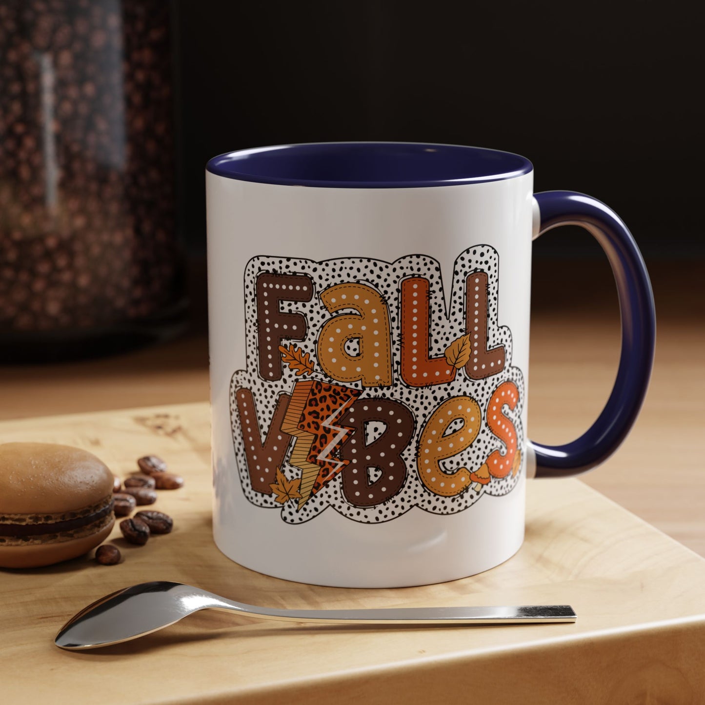 Fall Vibes Autumn Mug | 11oz and 15oz Ceramic Coffee Cup | Cozy and Colorful Fall Design