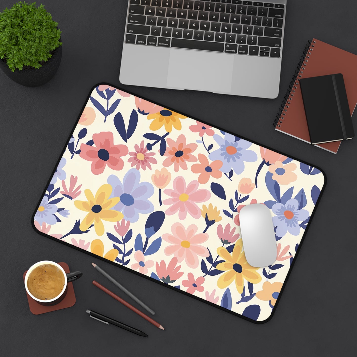 Pastel Floral Pattern Mousepad, Gaming Mousepad, Large Mousepad, Keyboard Mouse Mat, Desk Pad for Work Game Home XL 3 Sizes