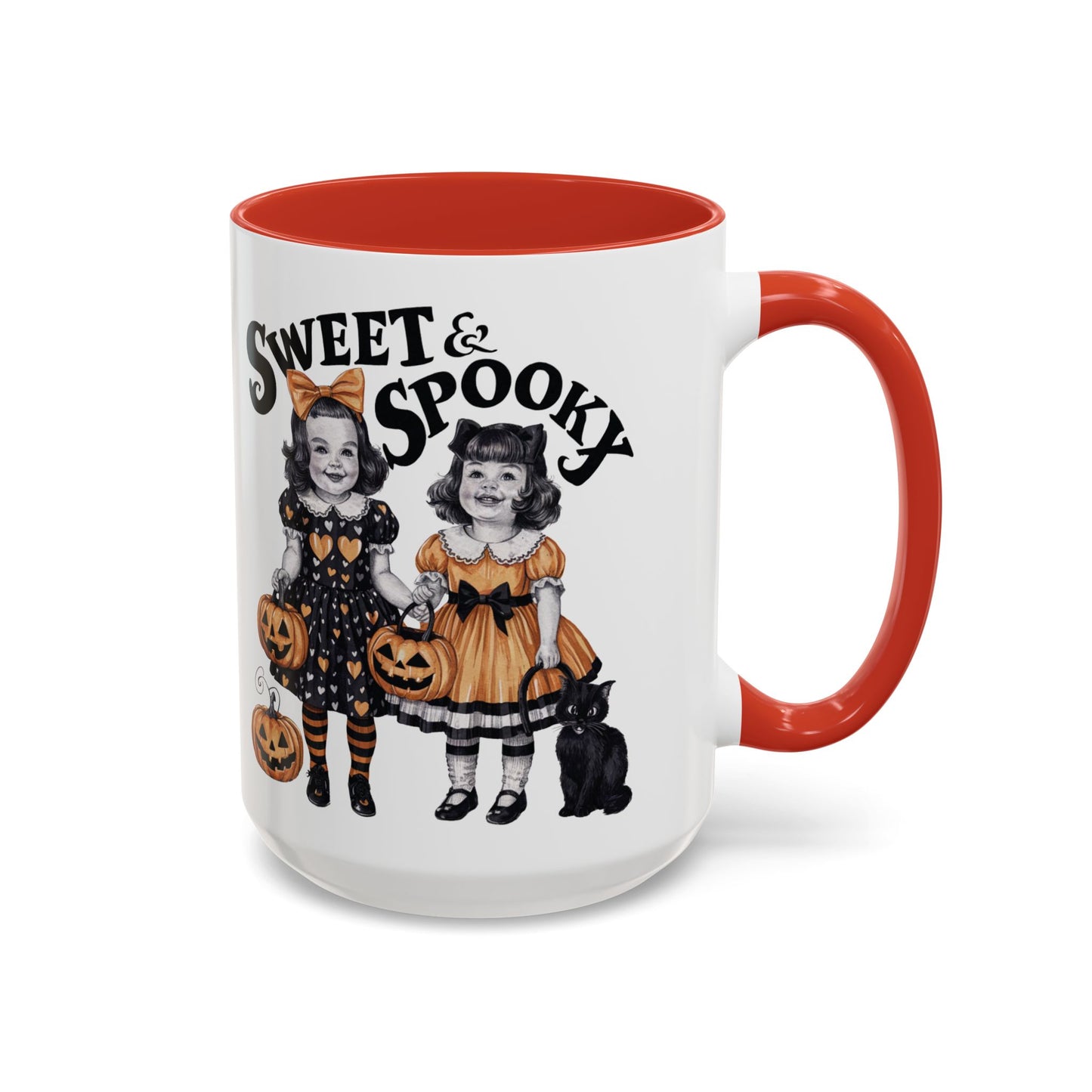 Sweet & Spooky Halloween Mug | Vintage Doll and Pumpkin Design | Cute Halloween Coffee Mug | Fall Drinkware | Trick or Treat Gift