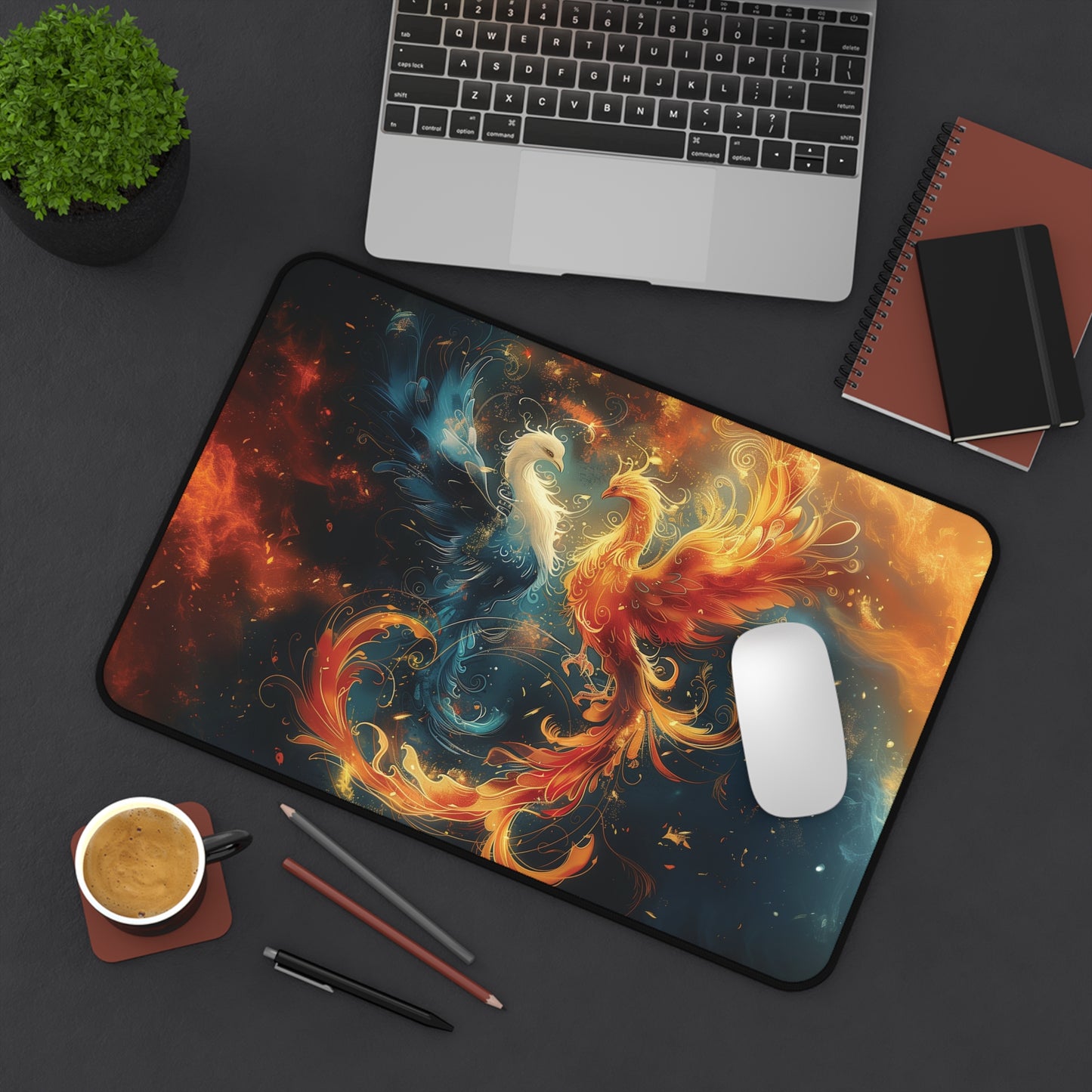 Phoenix Fire and Ice Mousepad, Gaming Mousepad, Large Mousepad, Keyboard Mouse Mat, Desk Pad for Work Game Home XL 3 Sizes