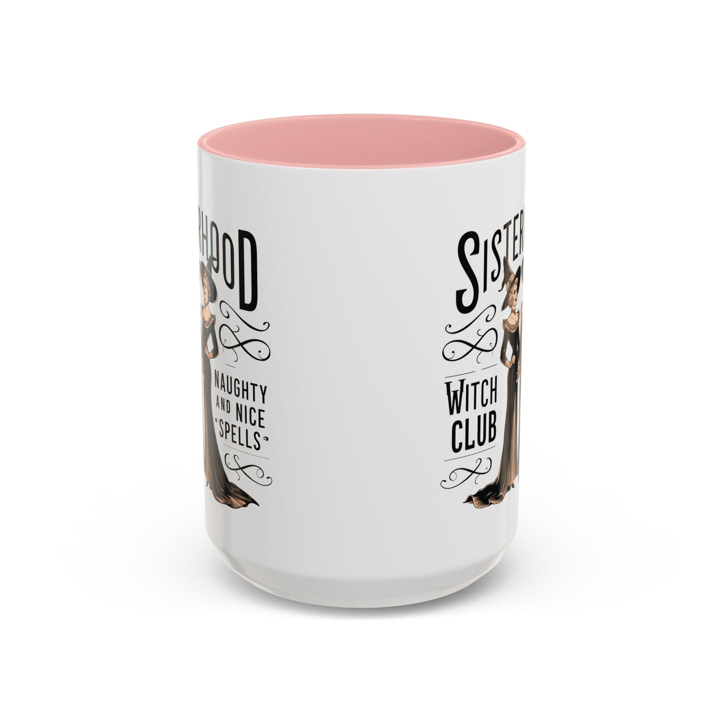 Sisterhood Witch Club Mug | Vintage Witch Design | Halloween Coffee Mug | Naughty & Nice Spells | Witchy Drinkware