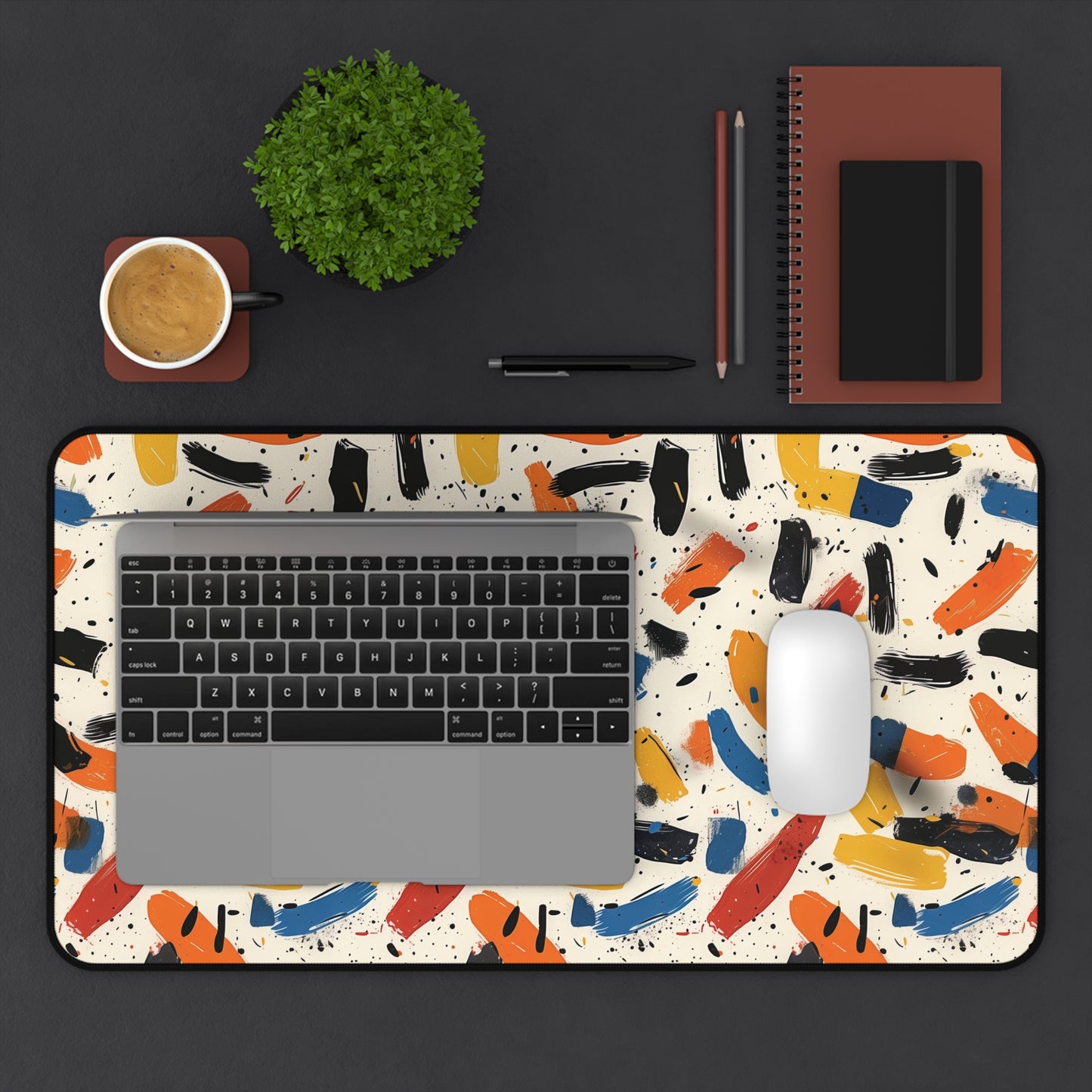 Abstract Brushstroke Desk Mat | Neoprene | Anti-Slip | 3 Sizes