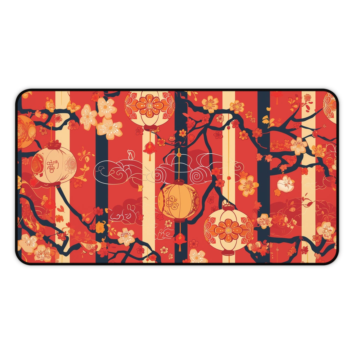 Asian Lantern Floral Mousepad, Gaming Mousepad, Large Mousepad, Keyboard Mouse Mat, Desk Pad for Work Game Home XL 3 Sizes