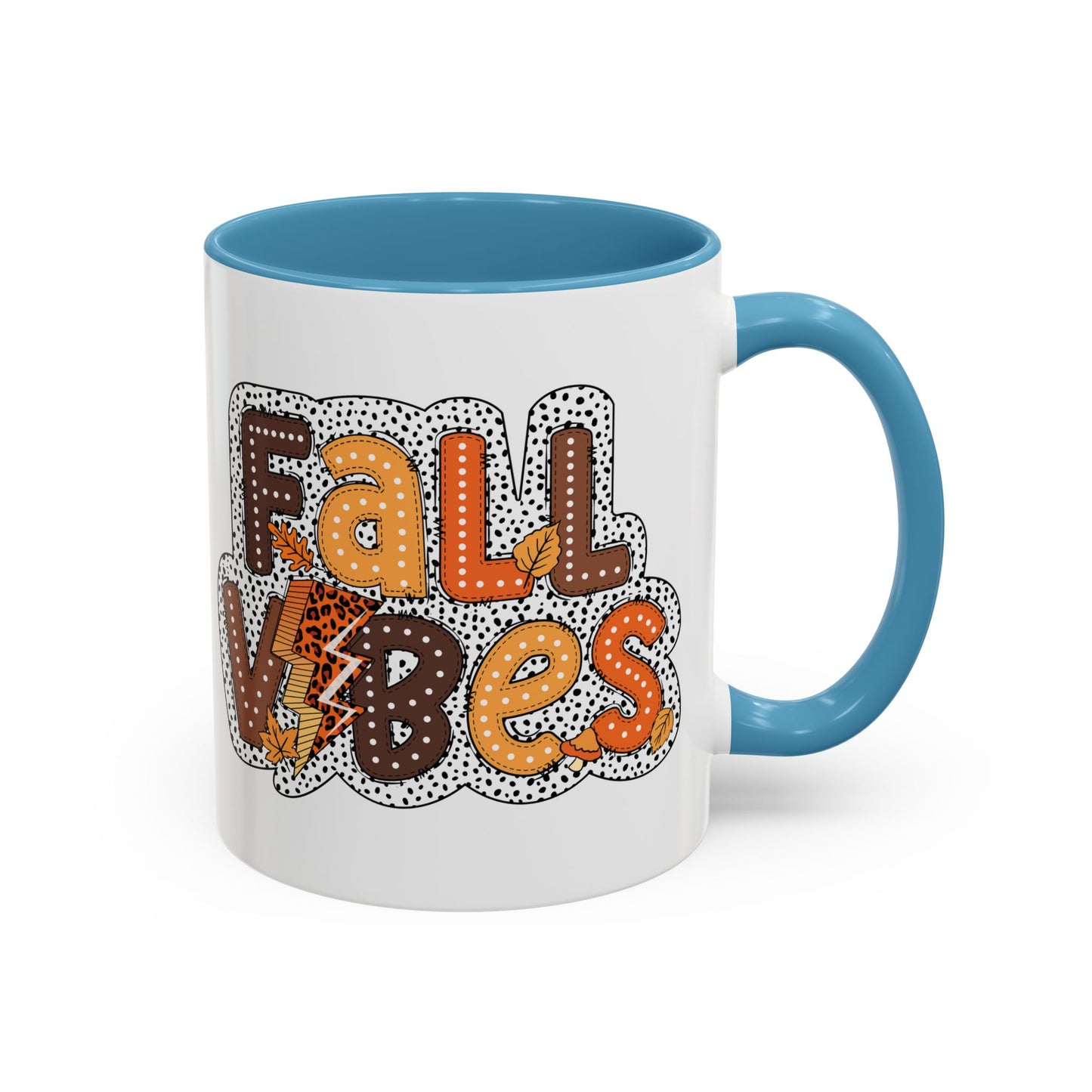 Fall Vibes Autumn Mug | 11oz and 15oz Ceramic Coffee Cup | Cozy and Colorful Fall Design