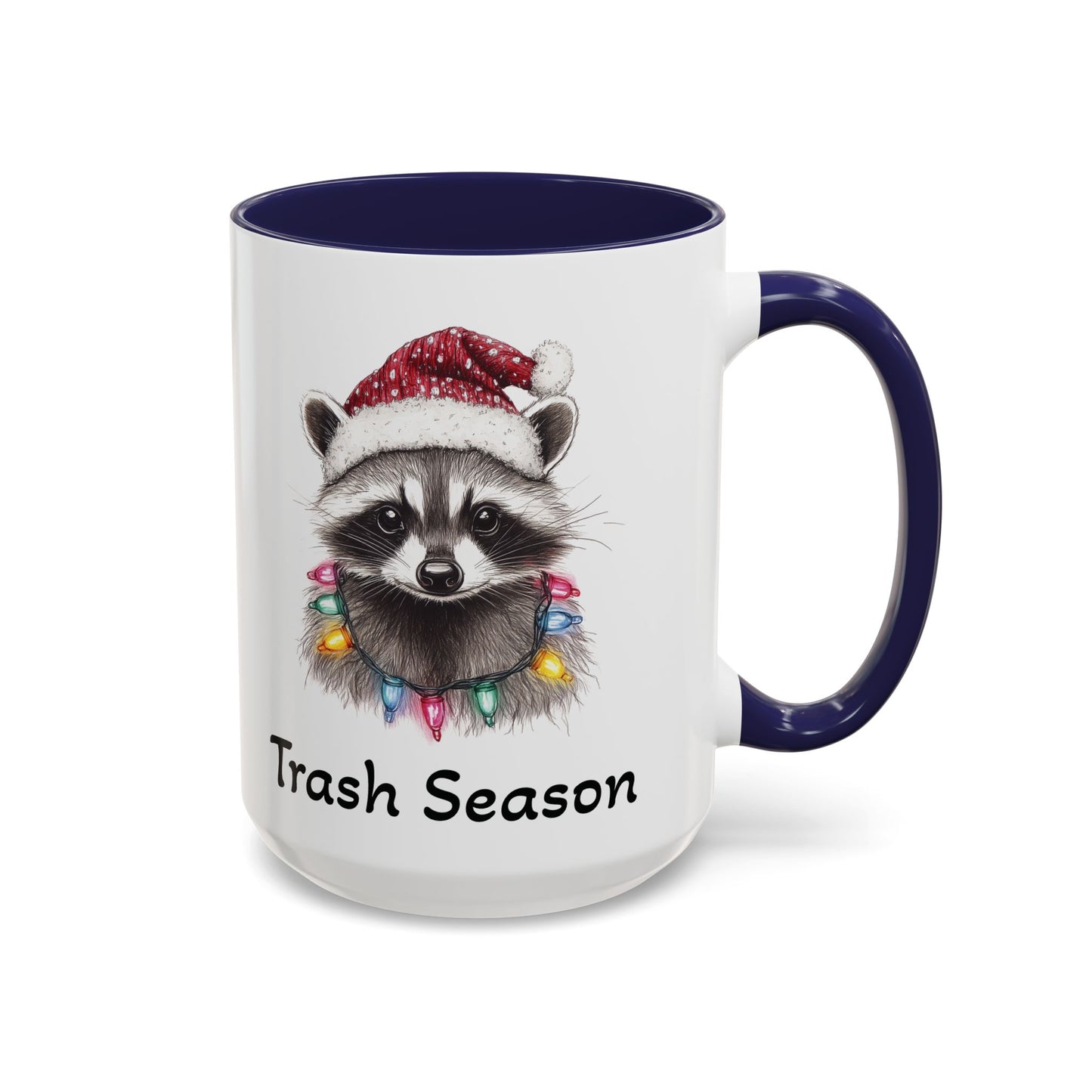 Trash Season Cute Racoon Ceramic Mug - Funny Christmas Raccoon Design - Perfect for Holiday Humor