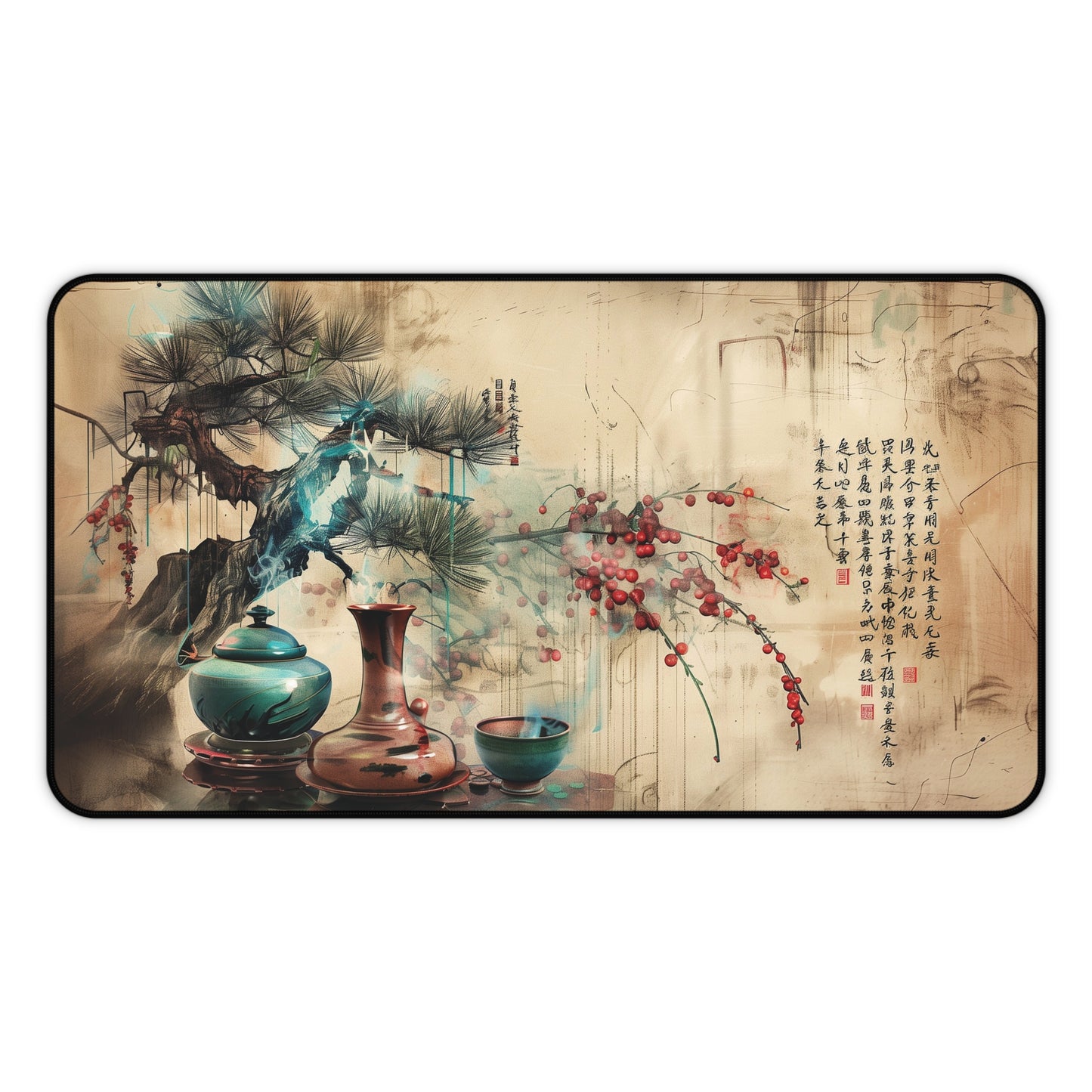 Oriental Art Mousepad, Gaming Mousepad, Large Mousepad, Keyboard Mouse Mat, Desk Pad for Work Game Home XL 3 Sizes