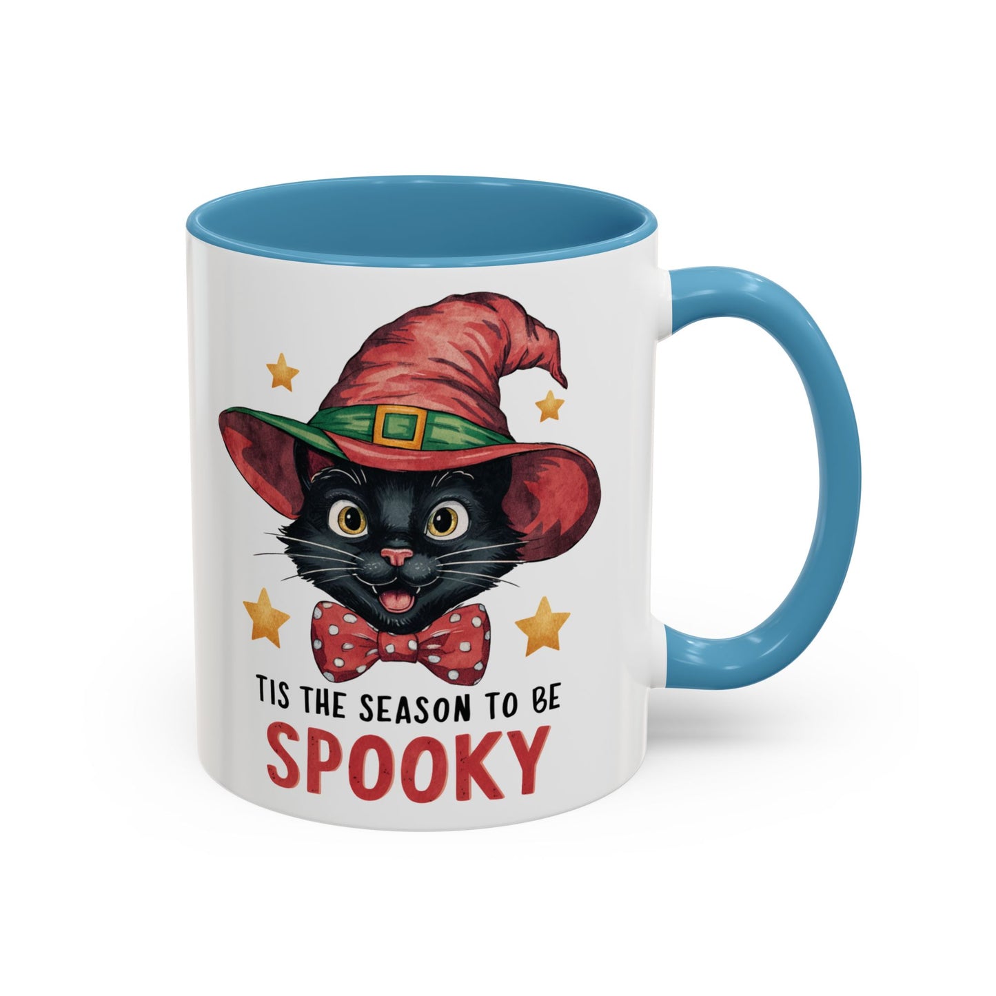 Tis the Season to Be Spooky Black Cat Mug | Halloween Cat in Witch Hat Design | Perfect Halloween Coffee Mug for Cat Lovers