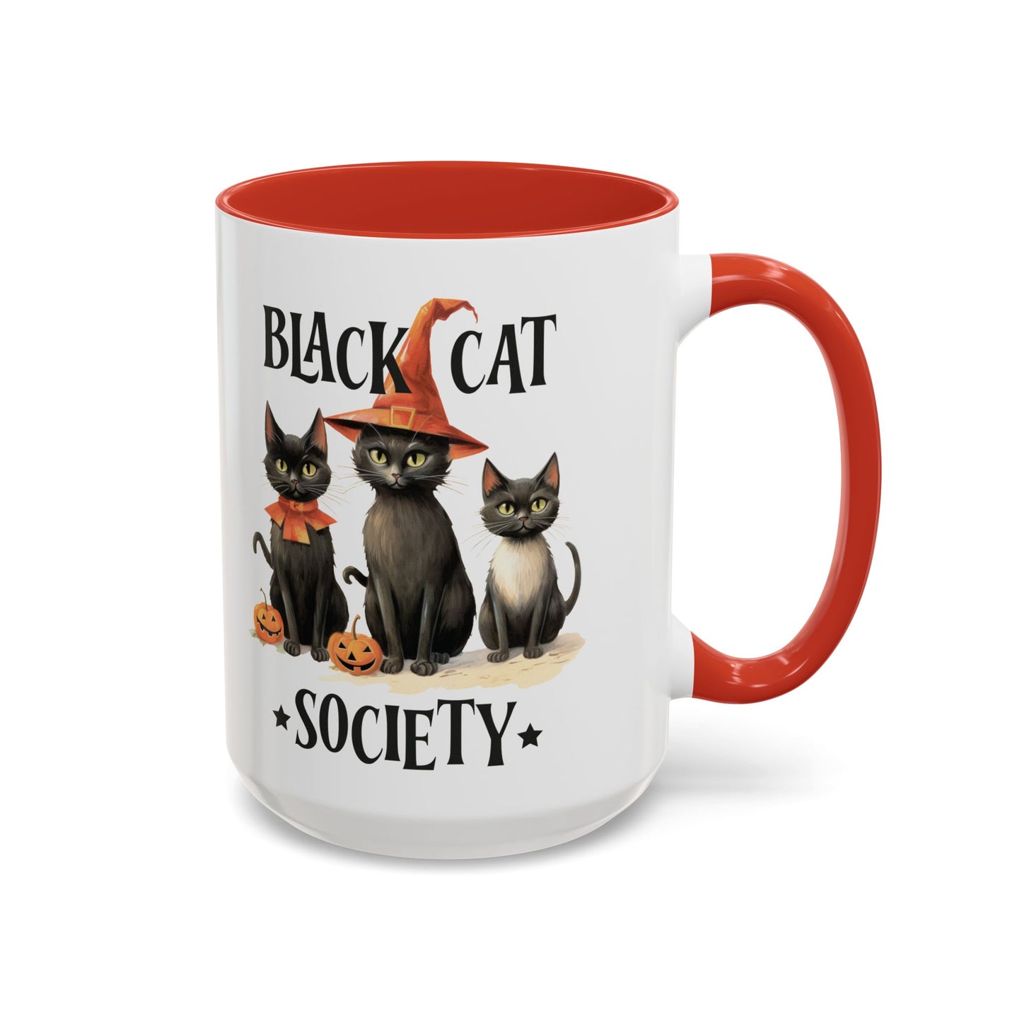 Black Cat Society Halloween Mug | Cute Black Cat Coffee Mug | Halloween Fall Drinkware | Witchy Cat Design