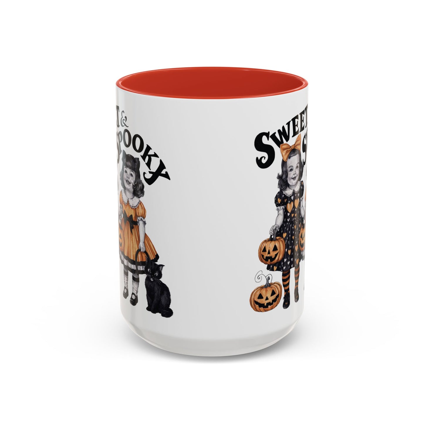 Sweet & Spooky Halloween Mug | Vintage Doll and Pumpkin Design | Cute Halloween Coffee Mug | Fall Drinkware | Trick or Treat Gift