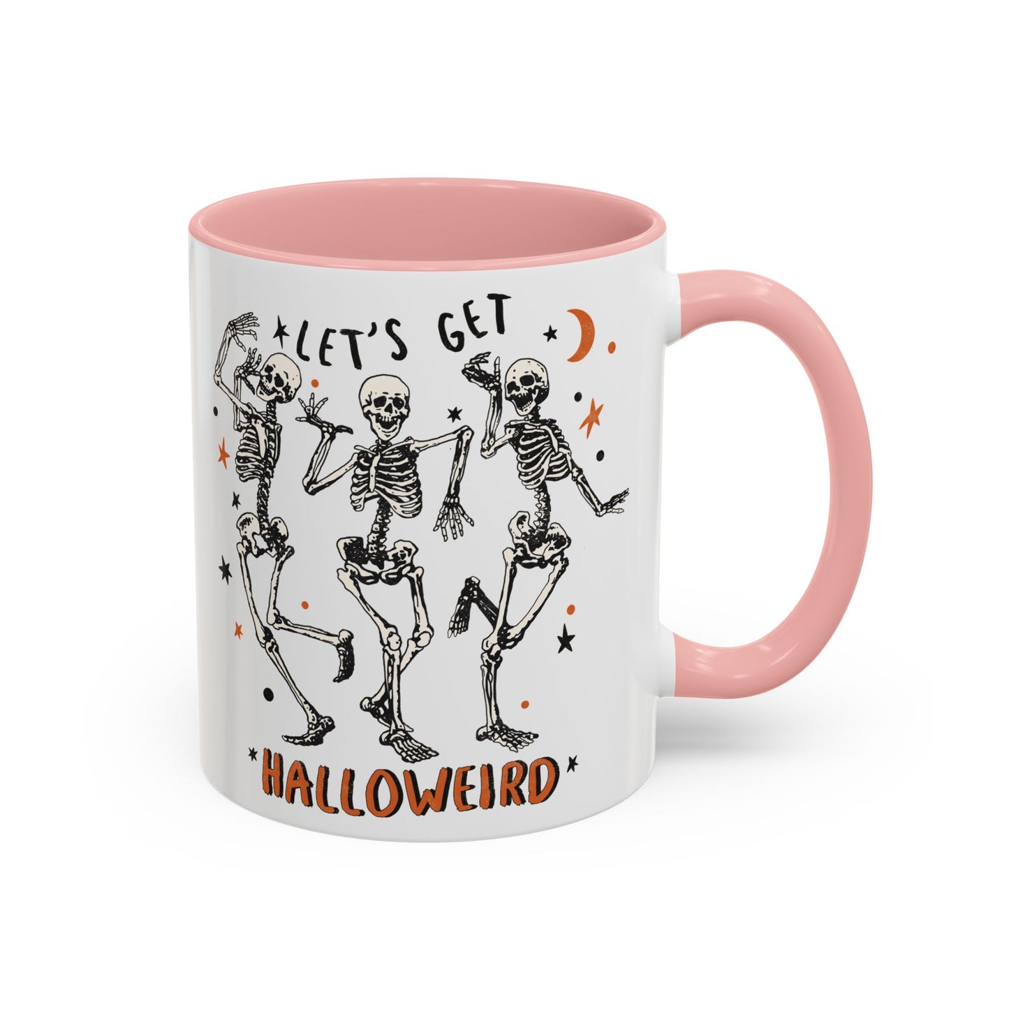 Lets Get Halloweird Halloween Mug | Dancing Skeleton Design | Funny Spooky Coffee Mug | Fall Drinkware | Unique Halloween Gift