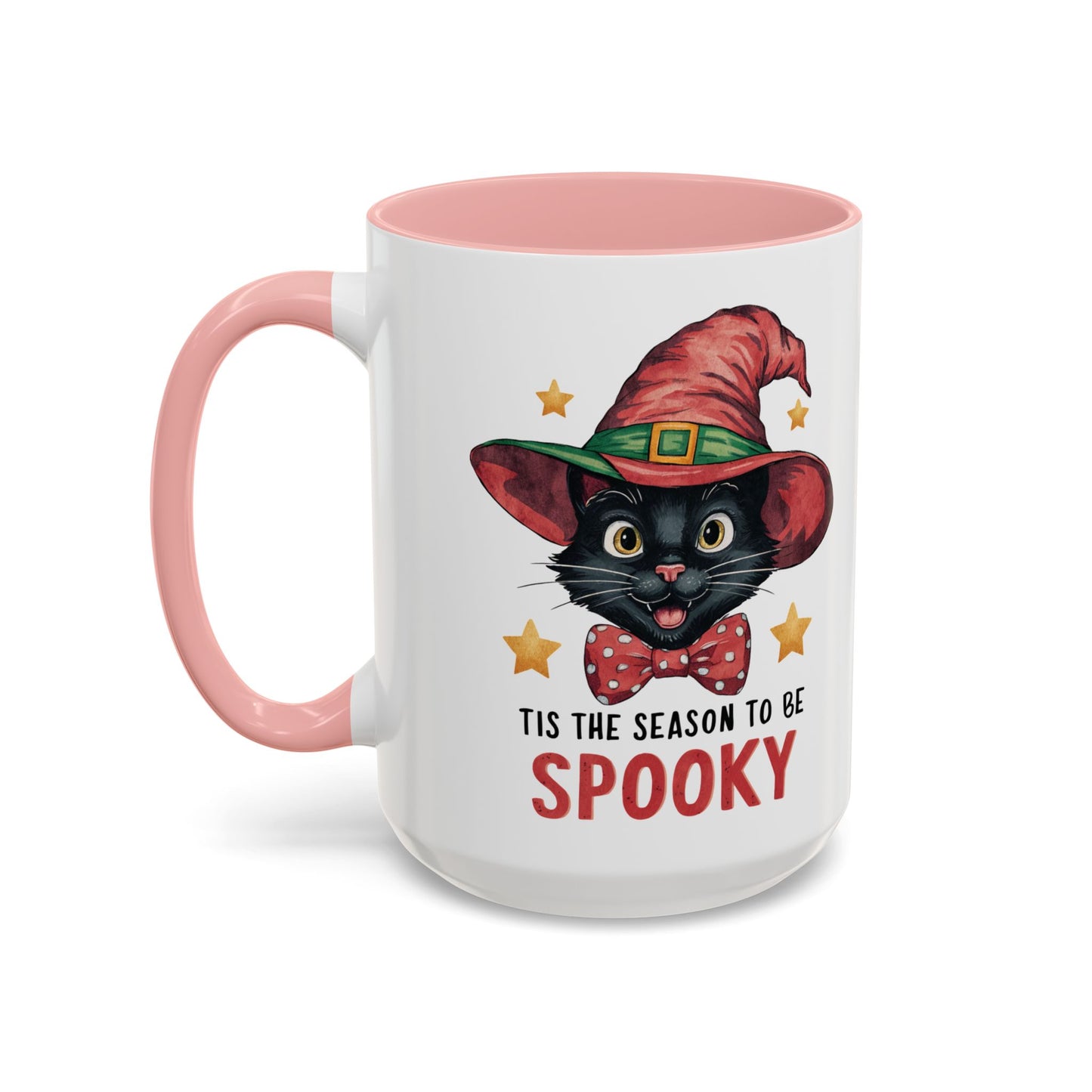 Tis the Season to Be Spooky Black Cat Mug | Halloween Cat in Witch Hat Design | Perfect Halloween Coffee Mug for Cat Lovers