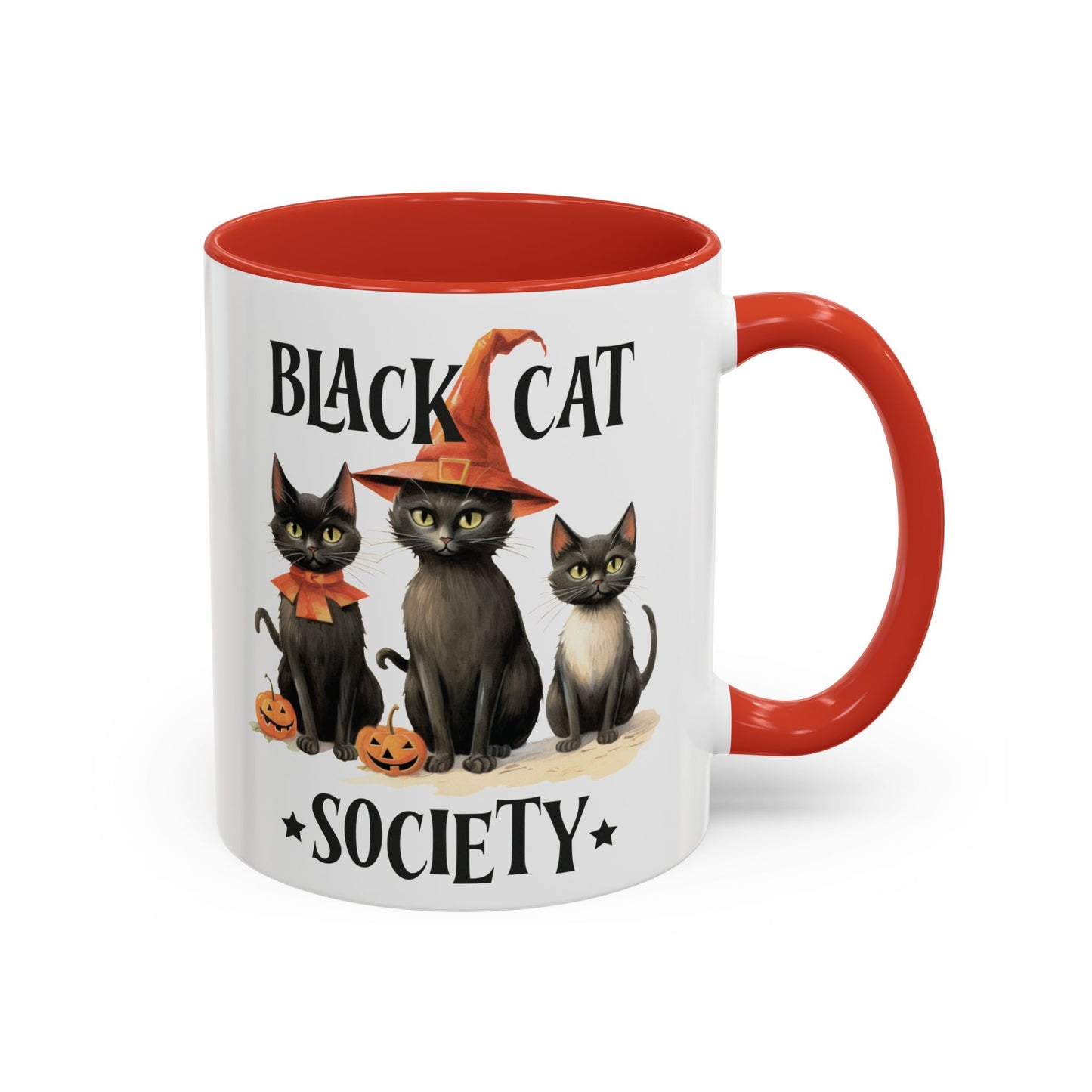 Black Cat Society Halloween Mug | Cute Black Cat Coffee Mug | Halloween Fall Drinkware | Witchy Cat Design