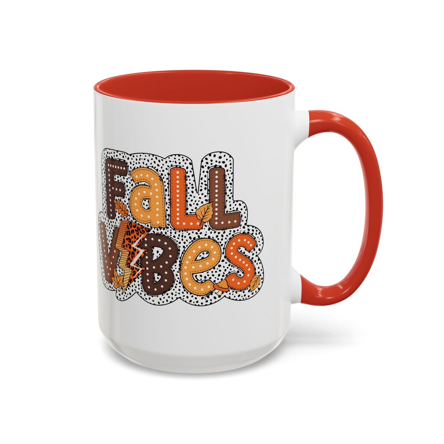 Fall Vibes Autumn Mug | 11oz and 15oz Ceramic Coffee Cup | Cozy and Colorful Fall Design