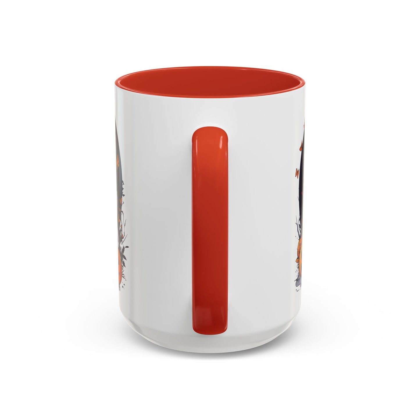 Halloween Ghost Mug - Cute Pumpkin Coffee Cup - White Ceramic Mug with Red Accent - Perfect Spooky Gift - 11oz & 15oz - BPA Free