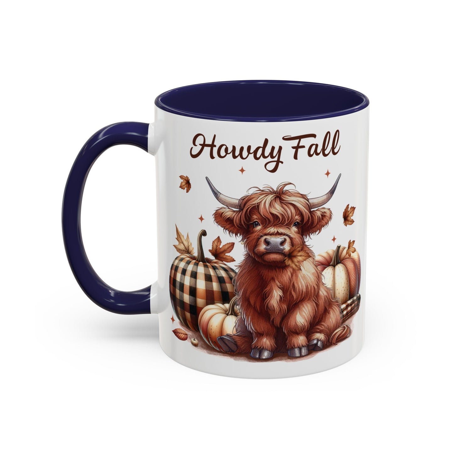 Howdy Fall Mug - Autumn Highland Cow Coffee Mug - White Ceramic Cup with Fall Design - Perfect Seasonal Fall Gift