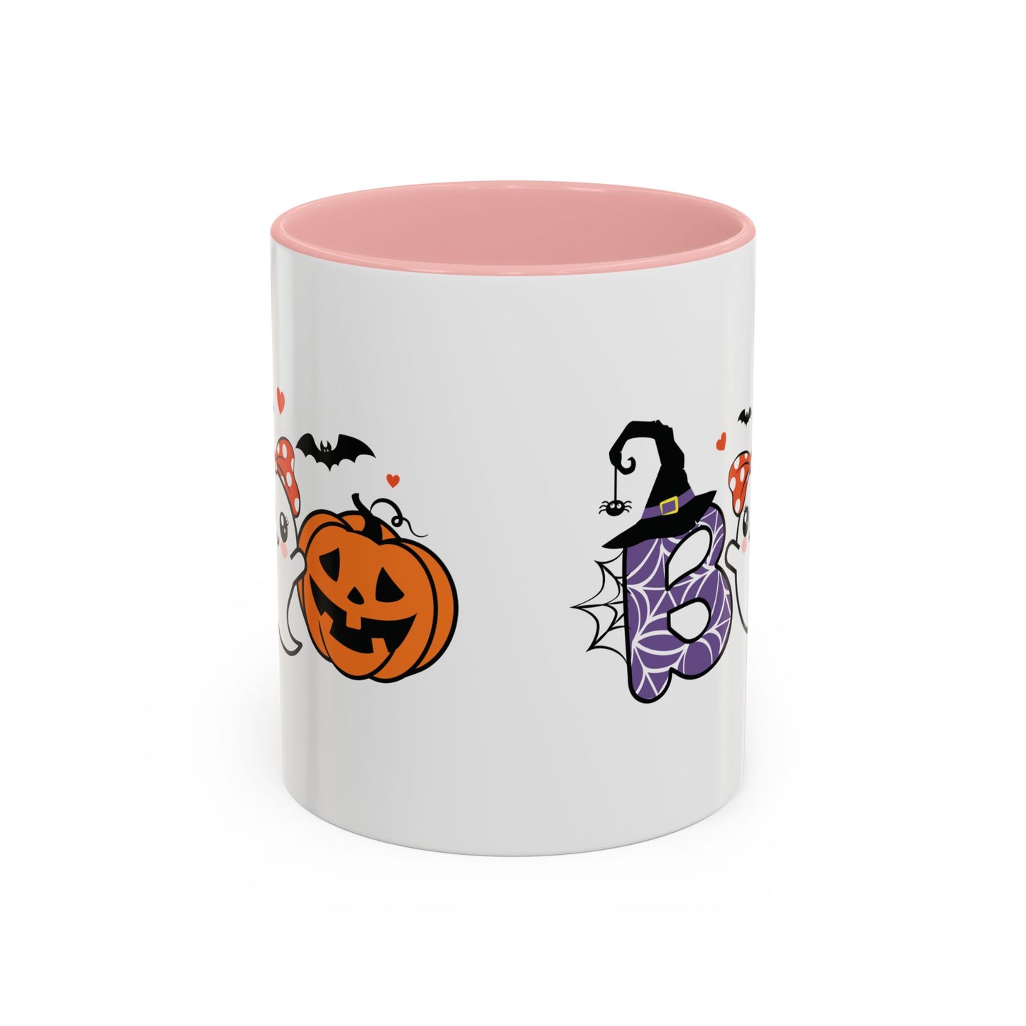 Cute Boo Halloween Mug | 11oz and 15oz Ceramic Coffee Cup | Adorable Ghost, Pumpkin and Witch Hat Design