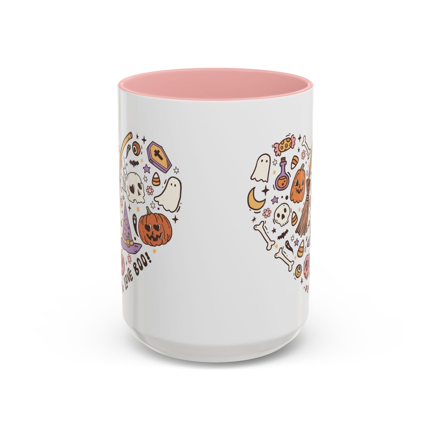 Love Boo! Halloween Mug | 11oz and 15oz Ceramic Coffee Cup | Spooky Heart Design