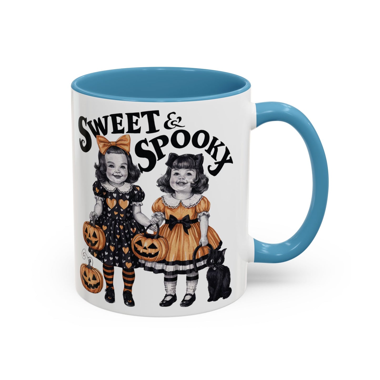 Sweet & Spooky Halloween Mug | Vintage Doll and Pumpkin Design | Cute Halloween Coffee Mug | Fall Drinkware | Trick or Treat Gift