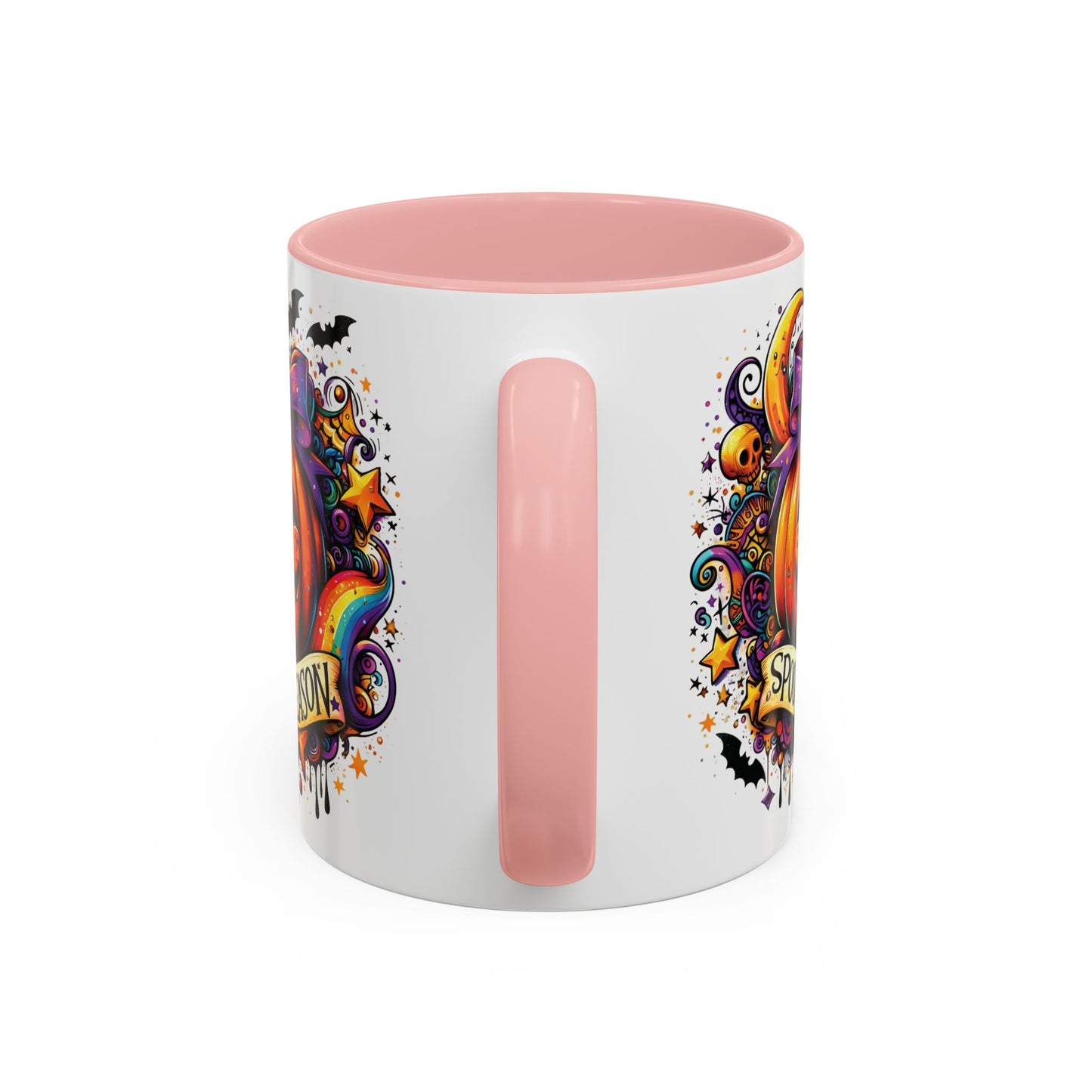 Spooky Season Halloween Mug | Colorful Pumpkin Design | 11oz and 15oz Ceramic Coffee Cup