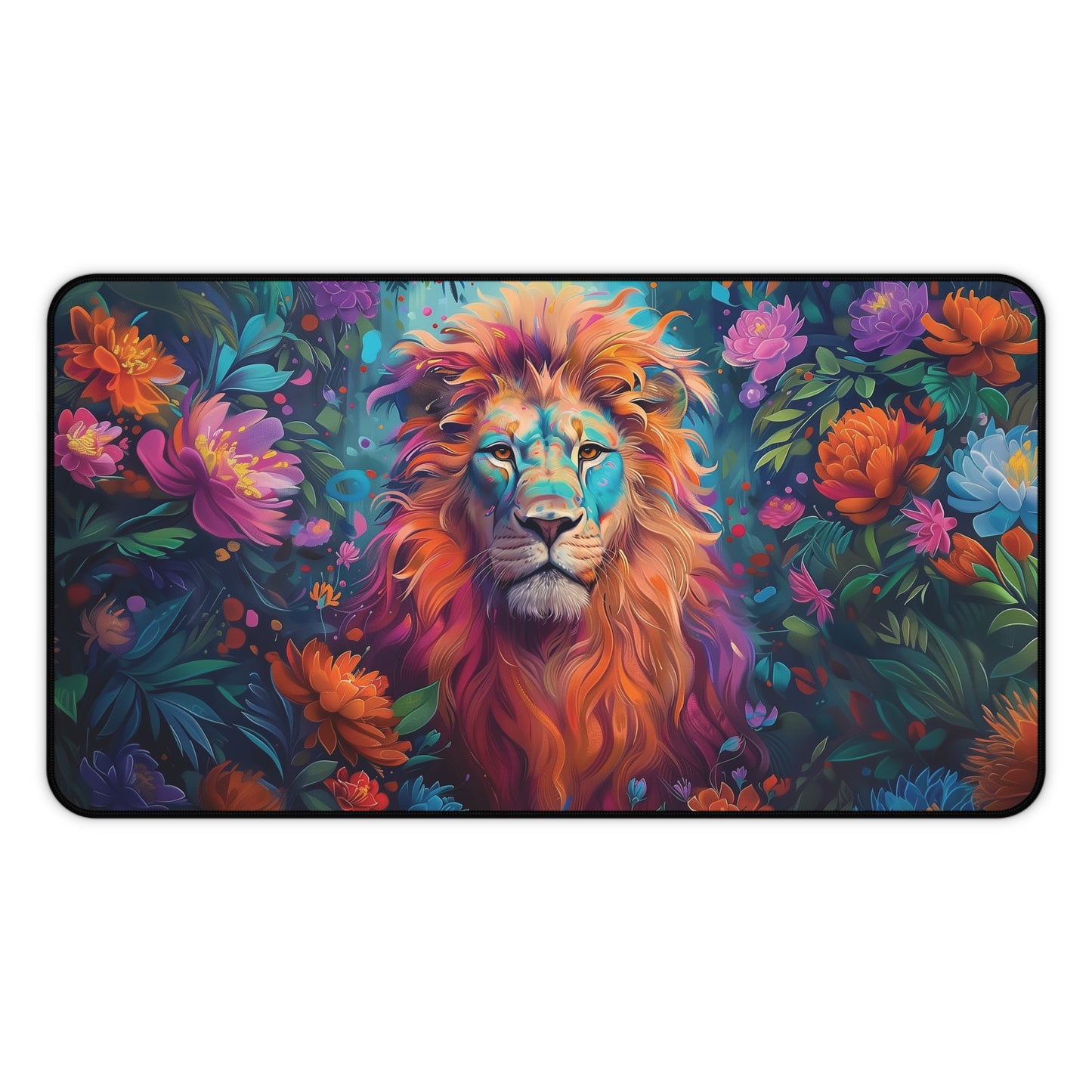 Colorful Lion Desk Mat | Neoprene | Anti-Slip | 3 Sizes