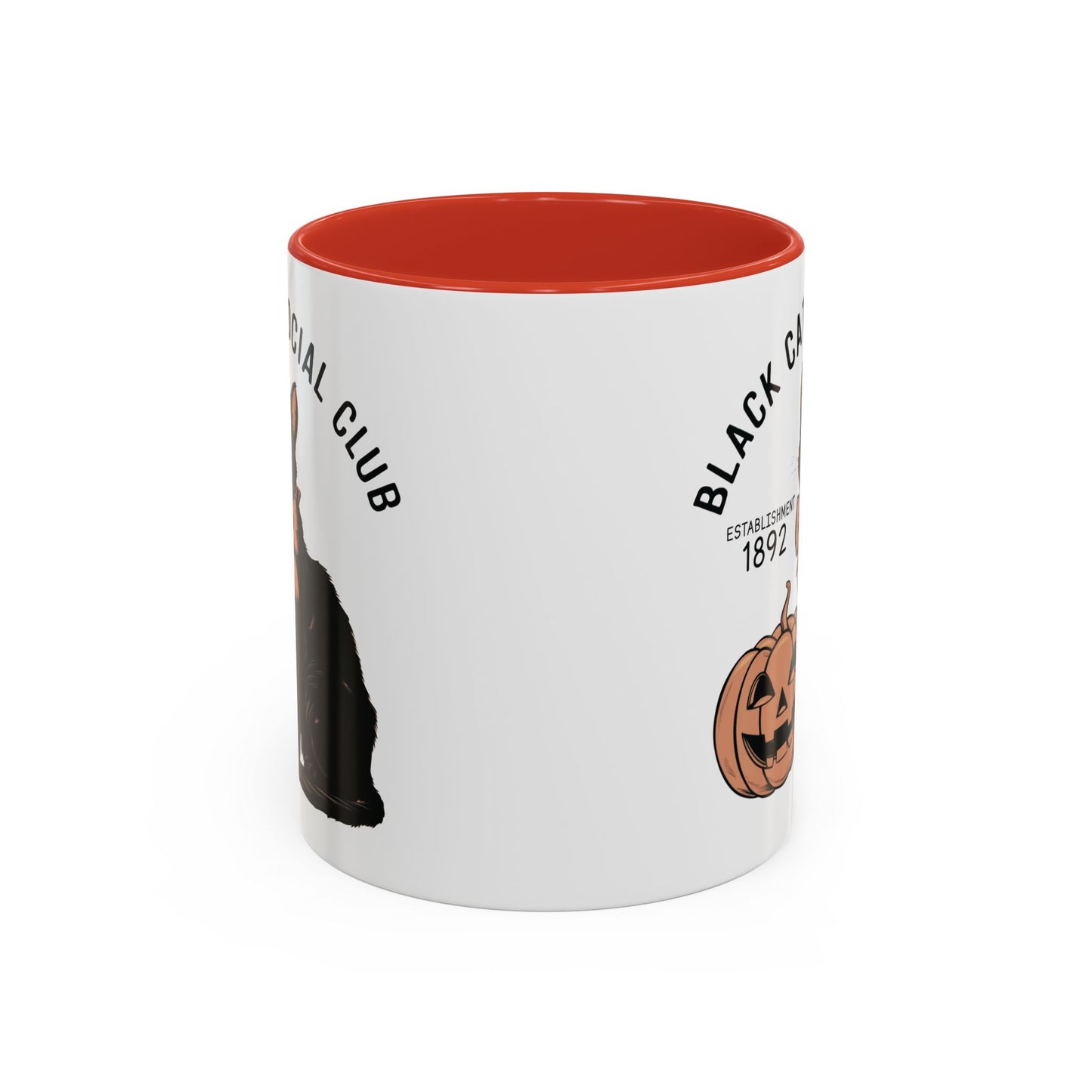 Black Cat Social Club Mug | Halloween Cat and Pumpkin Design | Spooky Coffee Mug | Fall Drinkware Gift