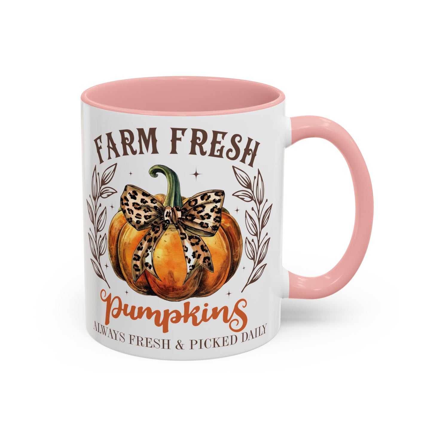 Farm Fresh Pumpkins Fall Mug | 11oz and 15oz Ceramic Coffee Cup | Rustic Autumn Pumpkin Design